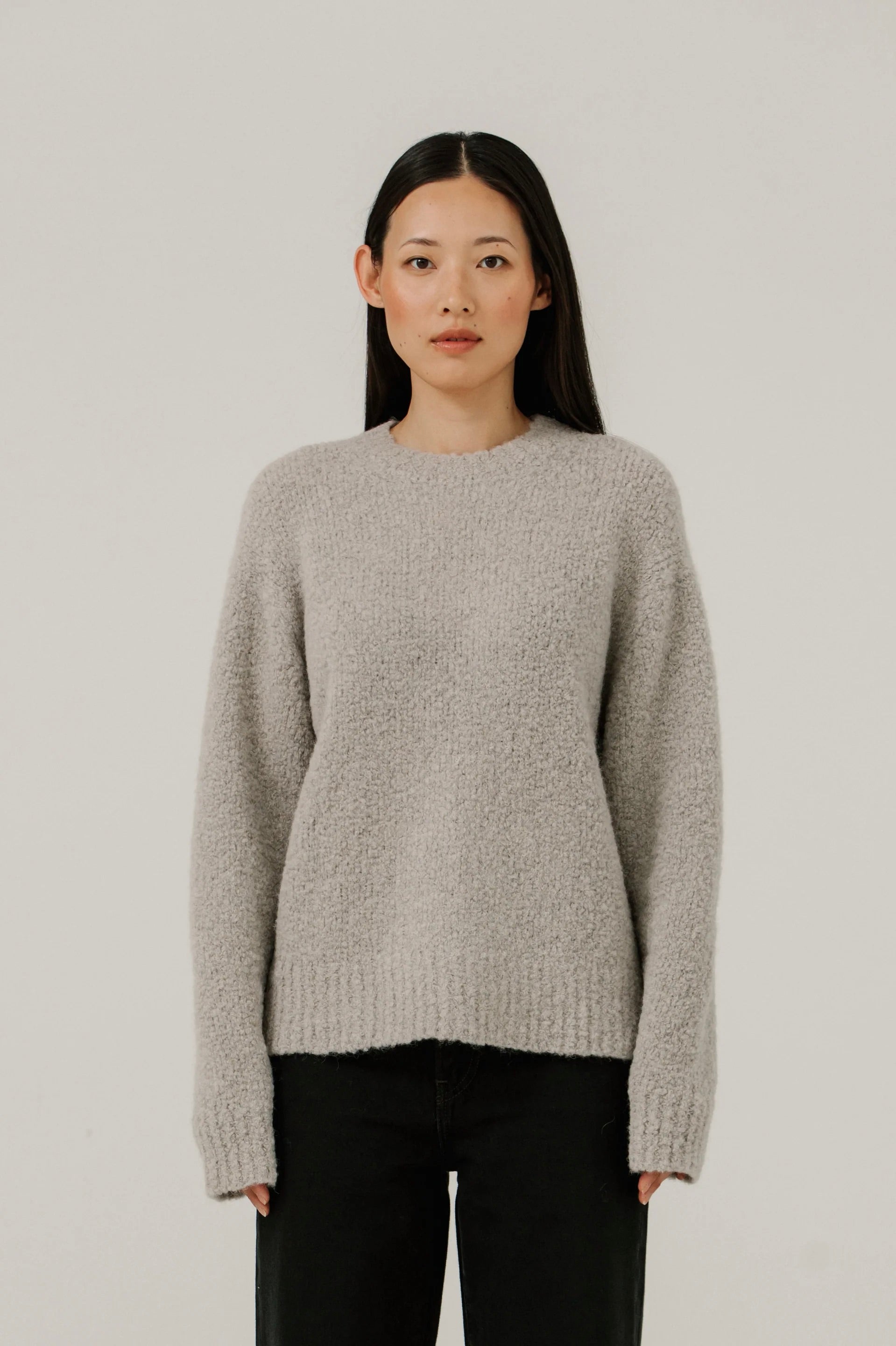 Bare Knitwear Colette Boucle Crewneck / Mushroom