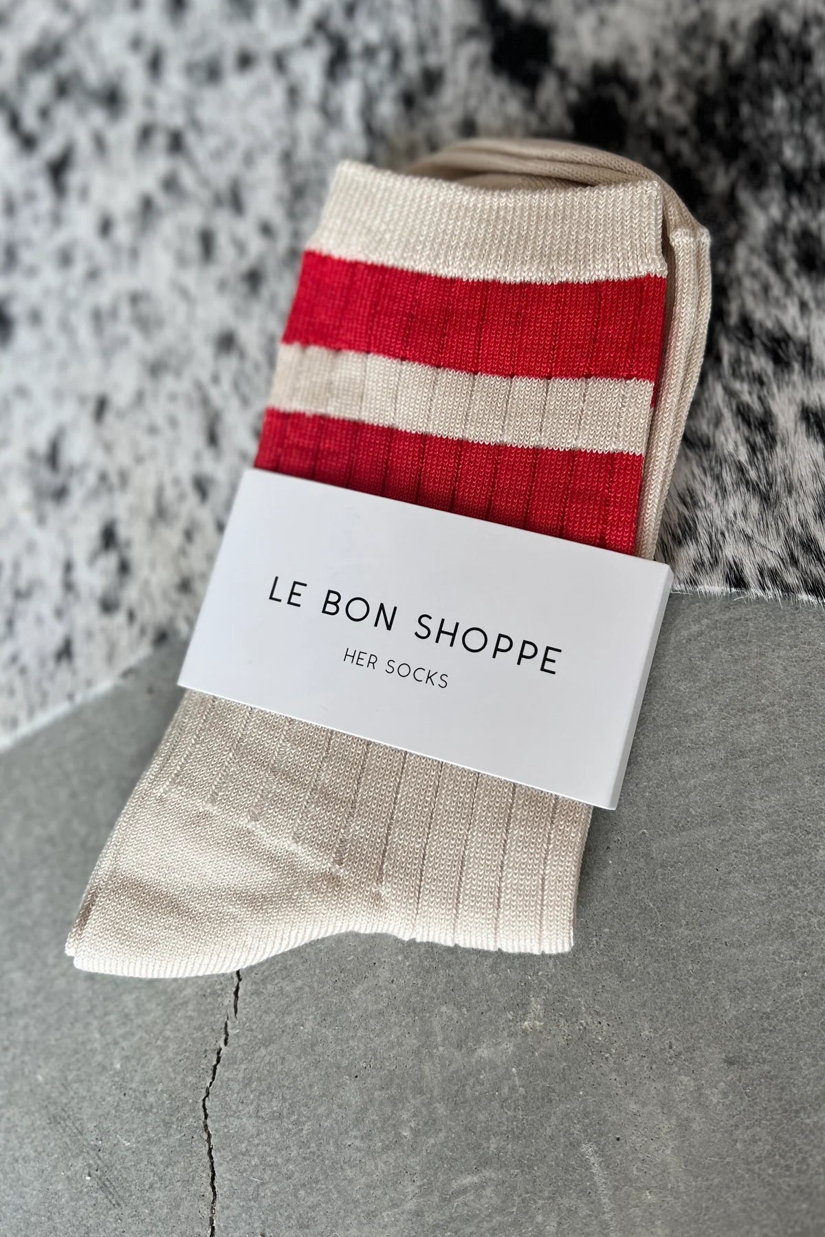 Le Bon Shoppe Her Varsity Socks / Red