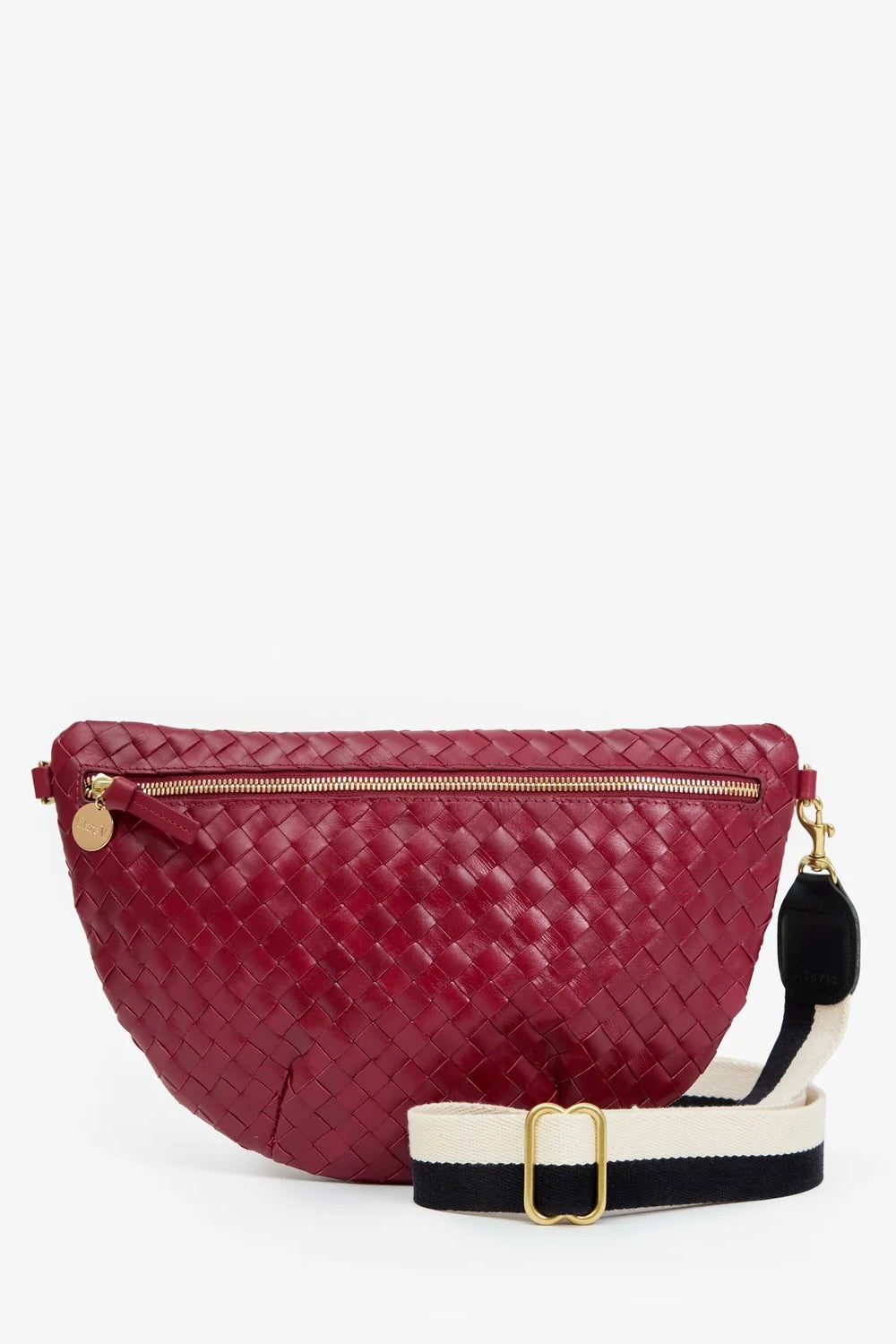 Adjustable Crossbody Strap / Black + Cream Stripe