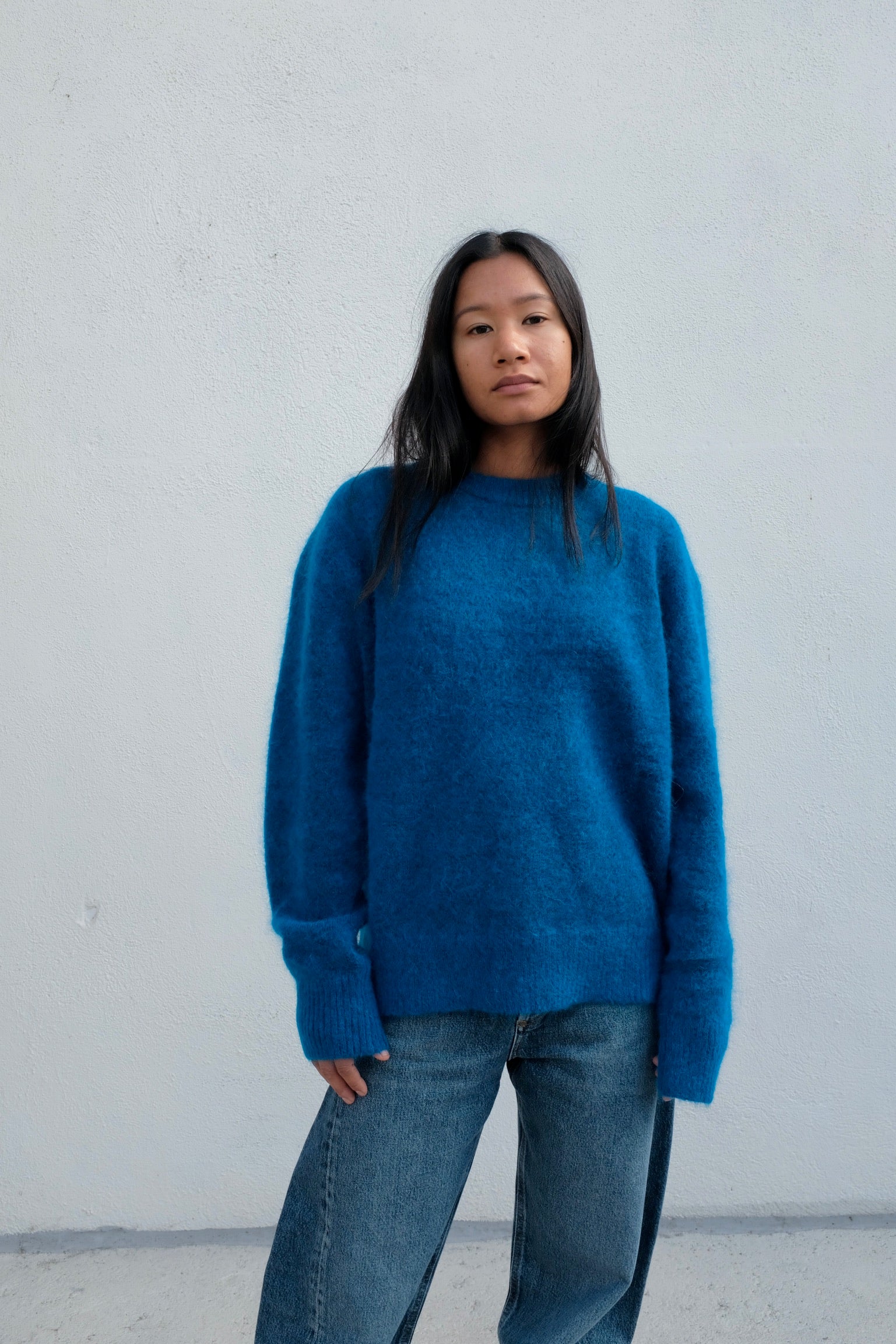 Ali Golden Oversize Mohair Pullover / Teal