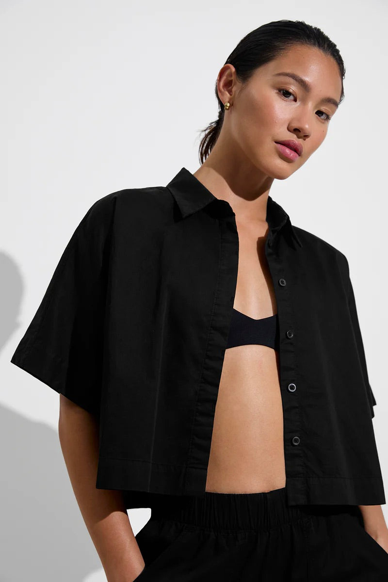 Left on Friday Tour Cropped Shirt / Jet