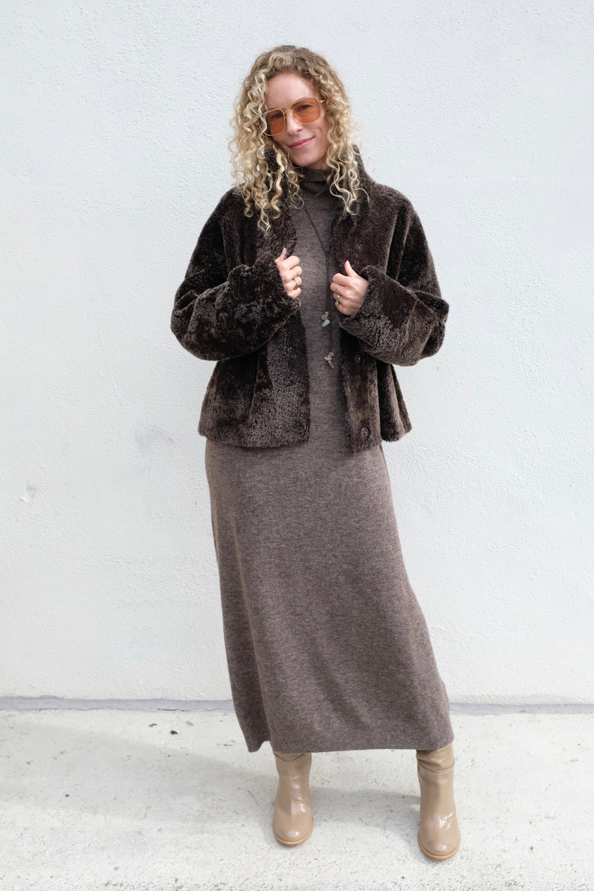 Ariana Merinillo Shearling Jacket / Coffee Bean