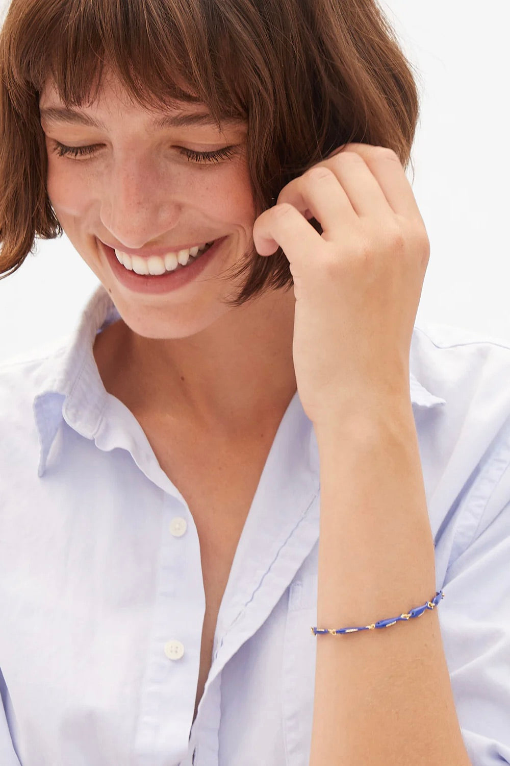Enamel Sardine Bracelet / Cobalt
