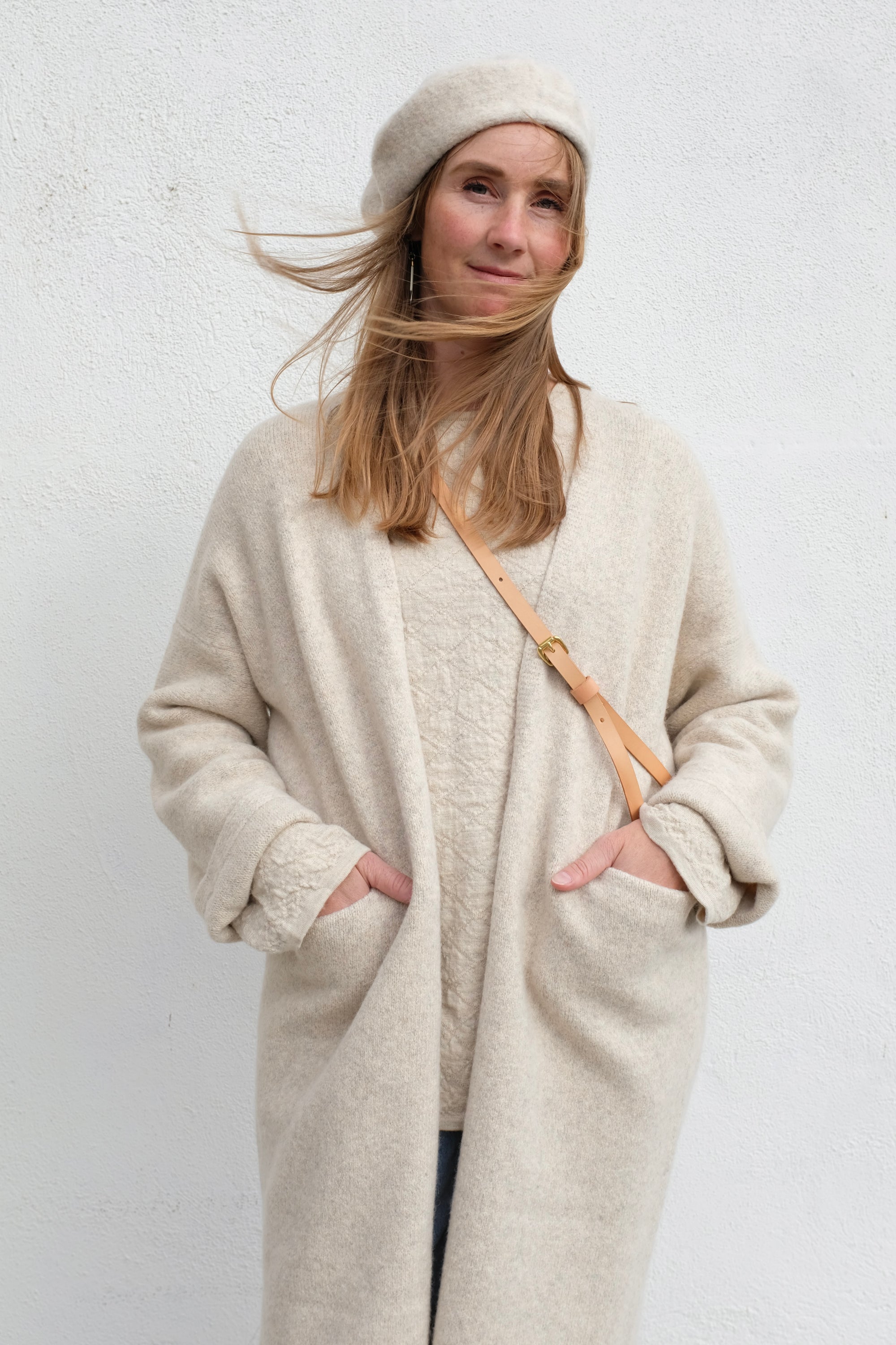 Lauren Manoogian Long Open Cardigan / Ecru