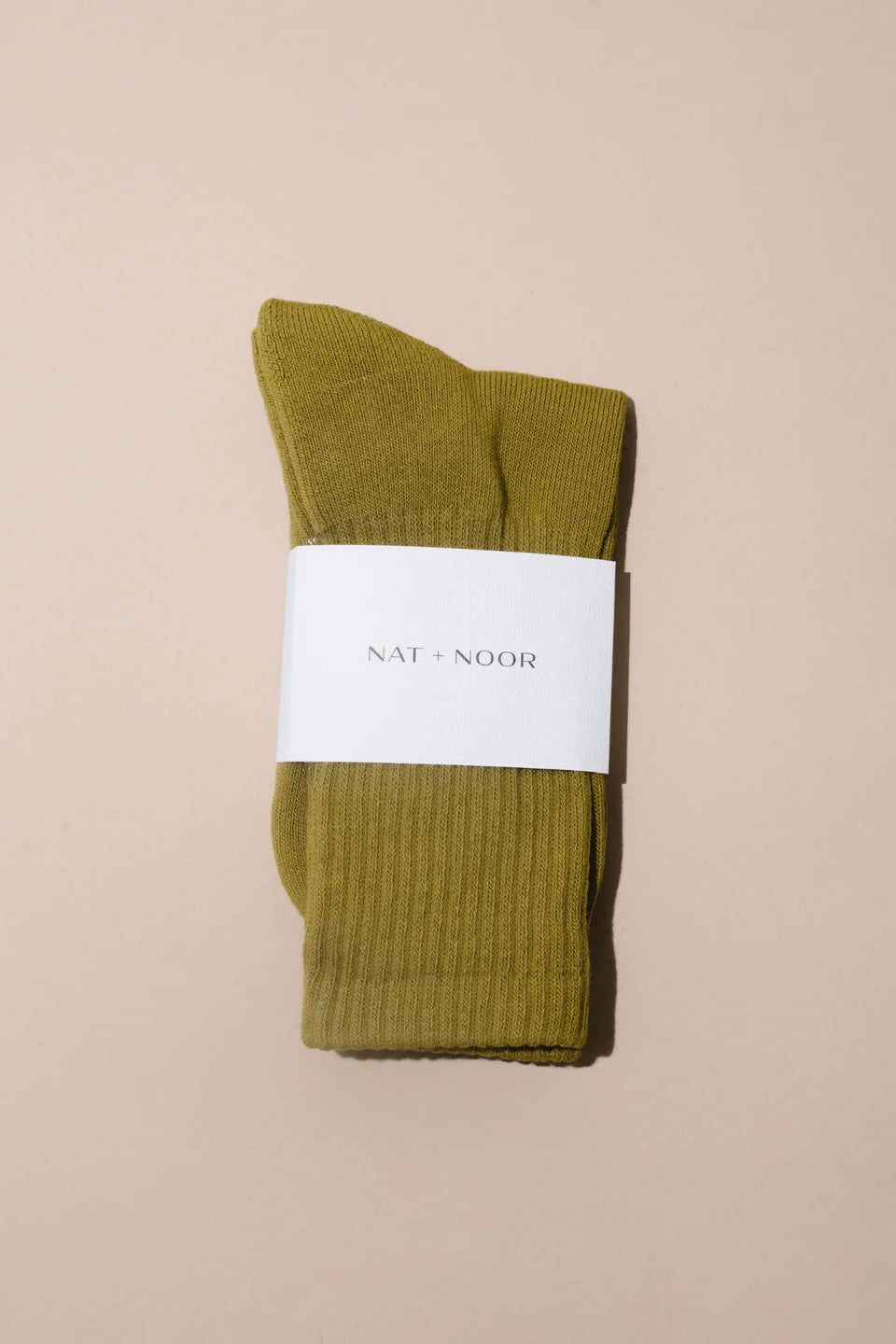 Nat + Noor Cotton Blend Crew Socks / Olive