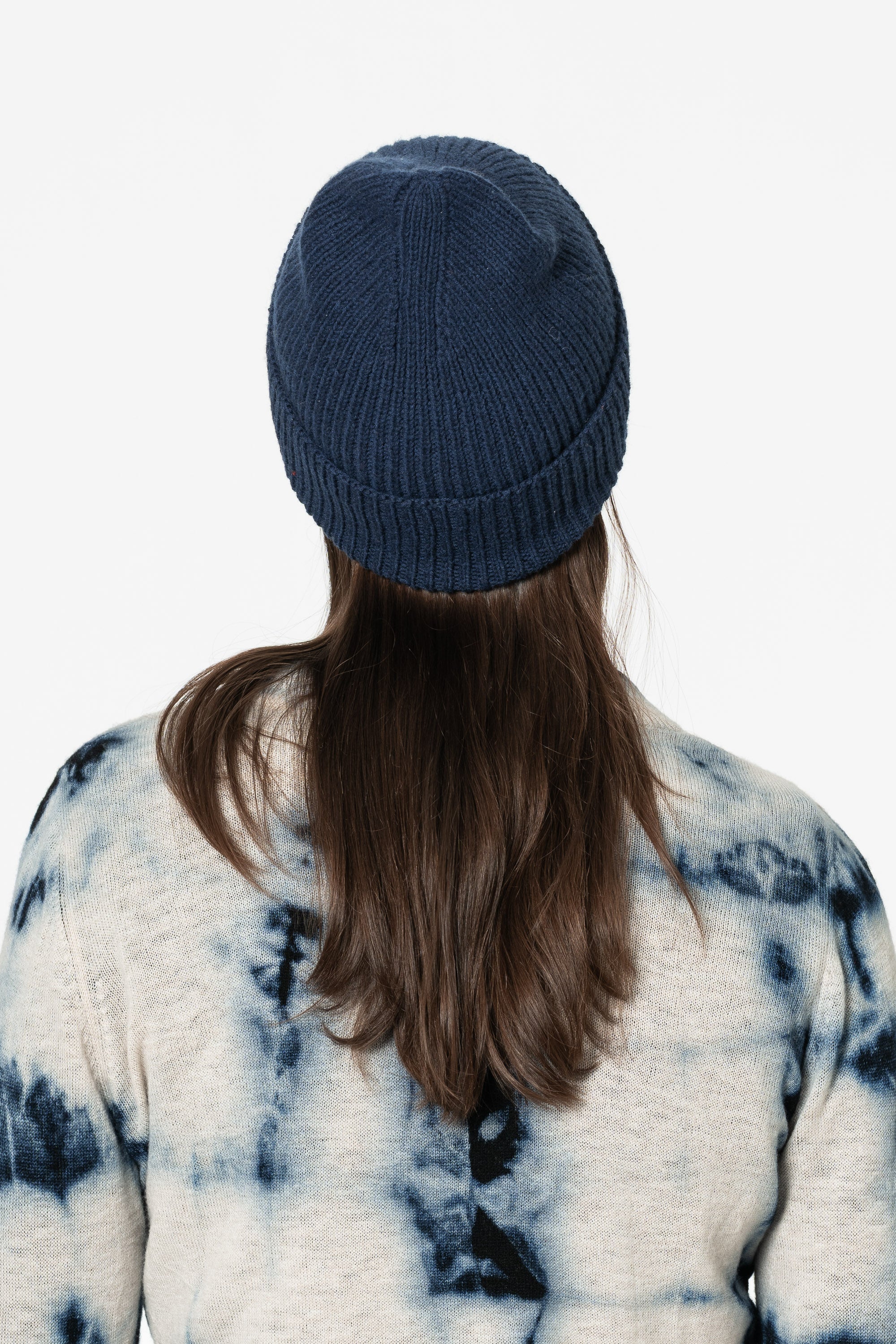 Dinadi Merino Handknit Rib Hat / Space Blue
