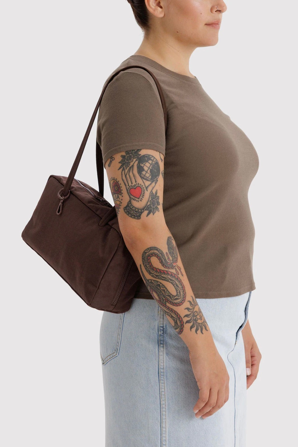 Baggu Nylon Bowler Bag / Coffee