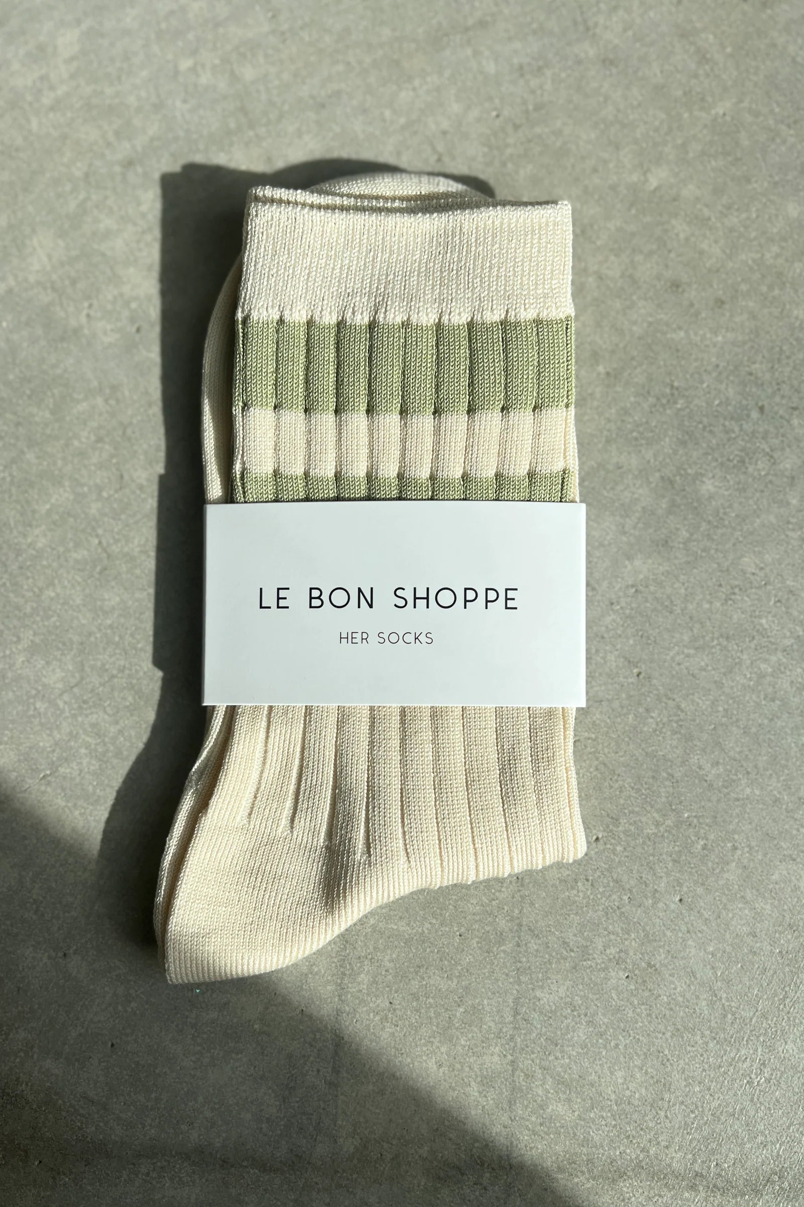 Le Bon Shoppe Her Varsity Socks / Guacamole