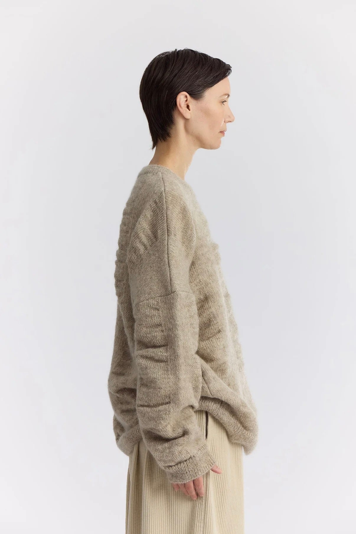 Black Crane Waterfall Sweater / Natural