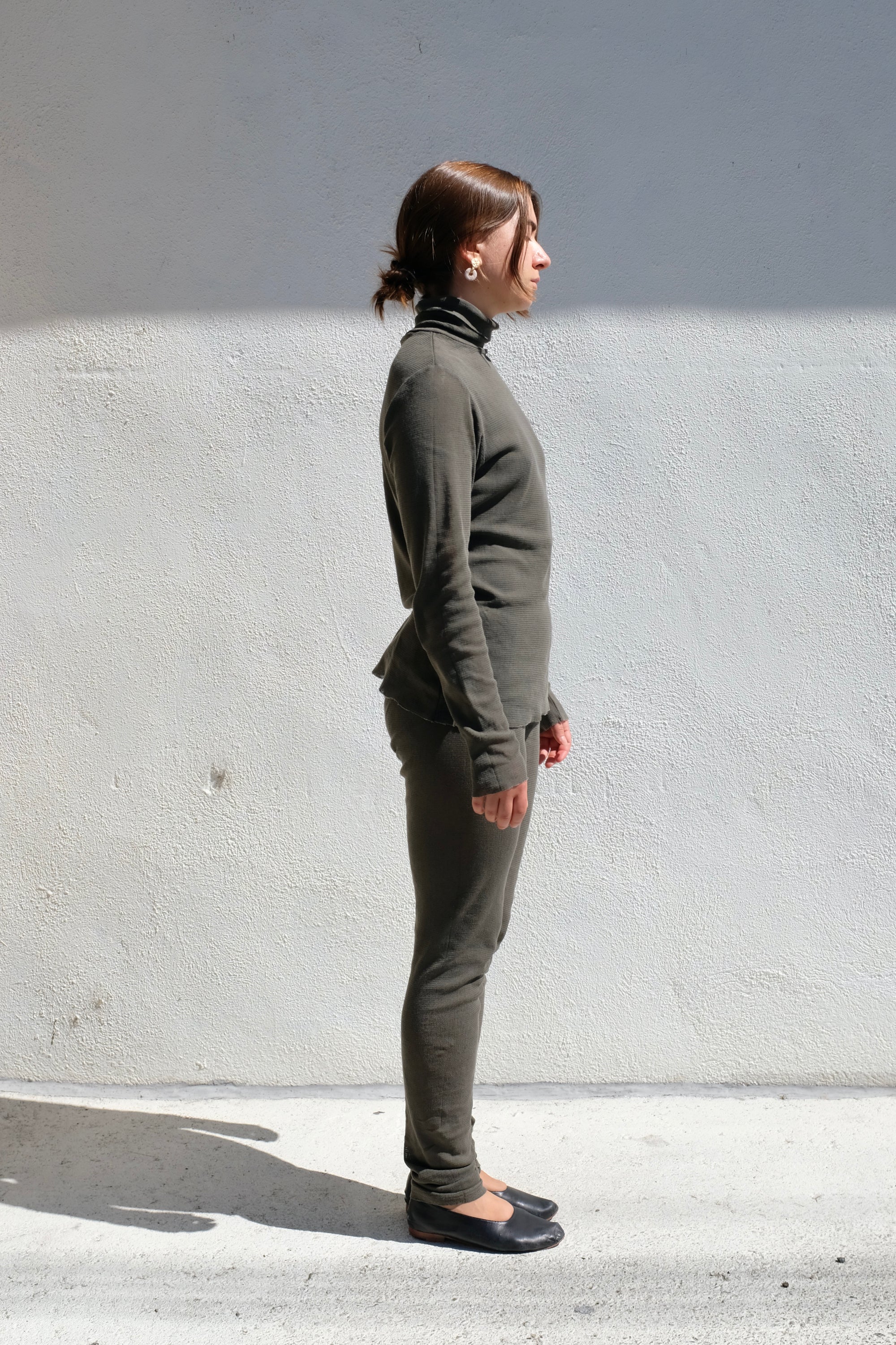 Black Crane Double Mesh Turtleneck / Slate