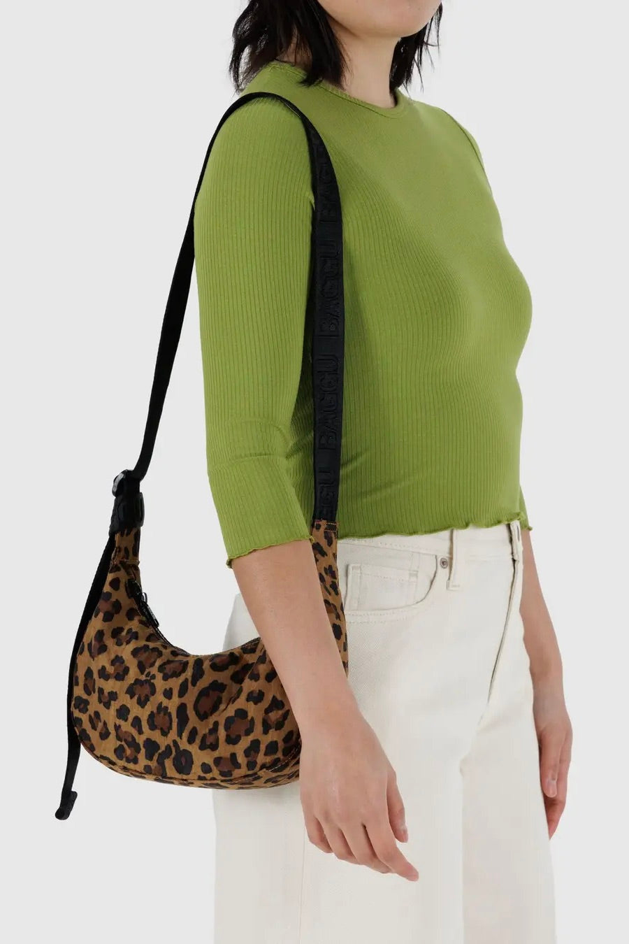 Baggu Small Nylon Crescent Bag / Leopard
