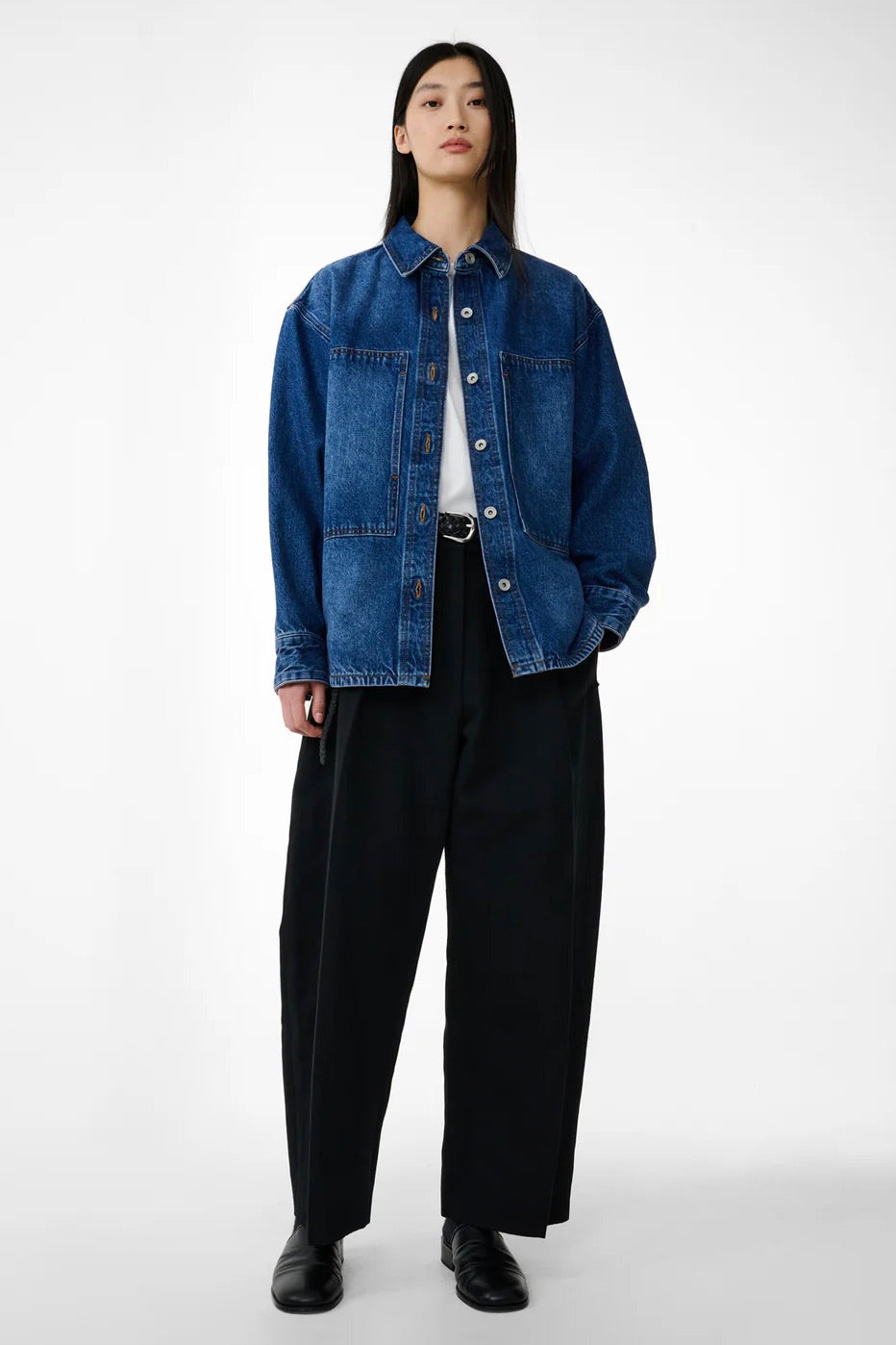 Studio Nicholson Paso Denim Shirt / Worn Wash Indigo