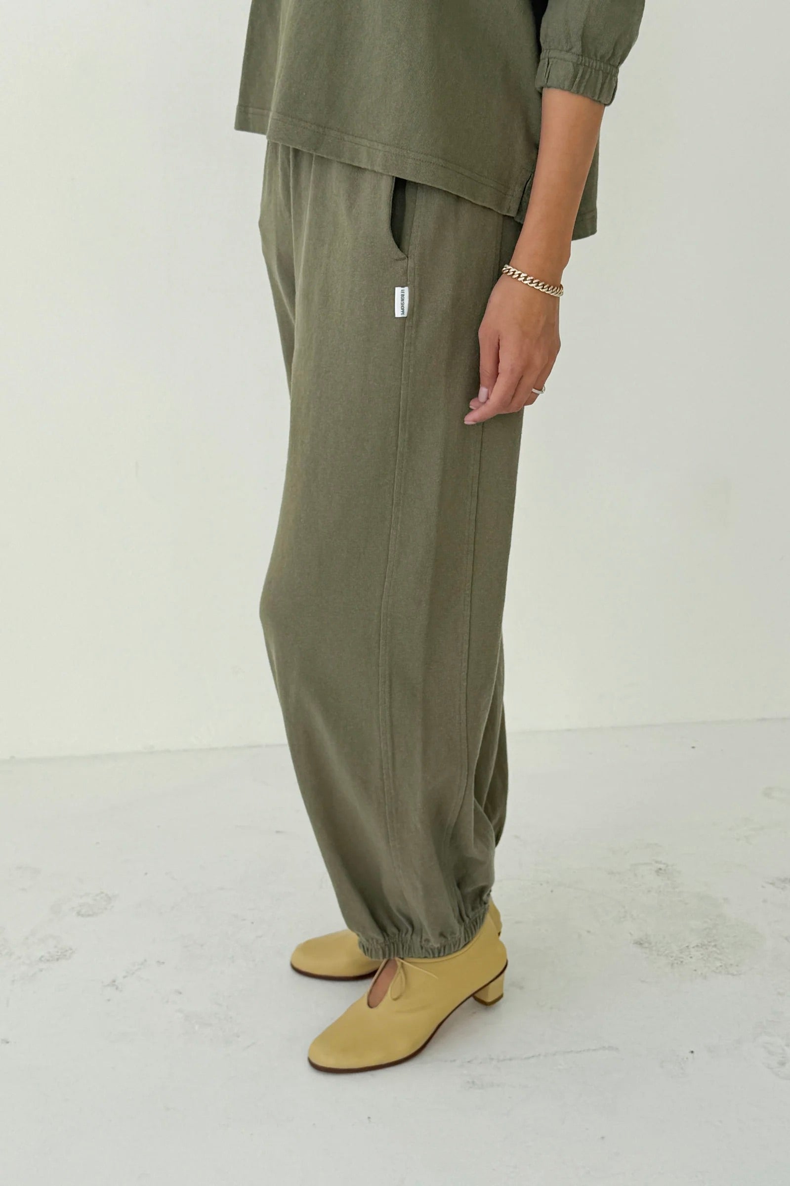Le Bon Shoppe Cotton Jersey Balloon Pant / Herb