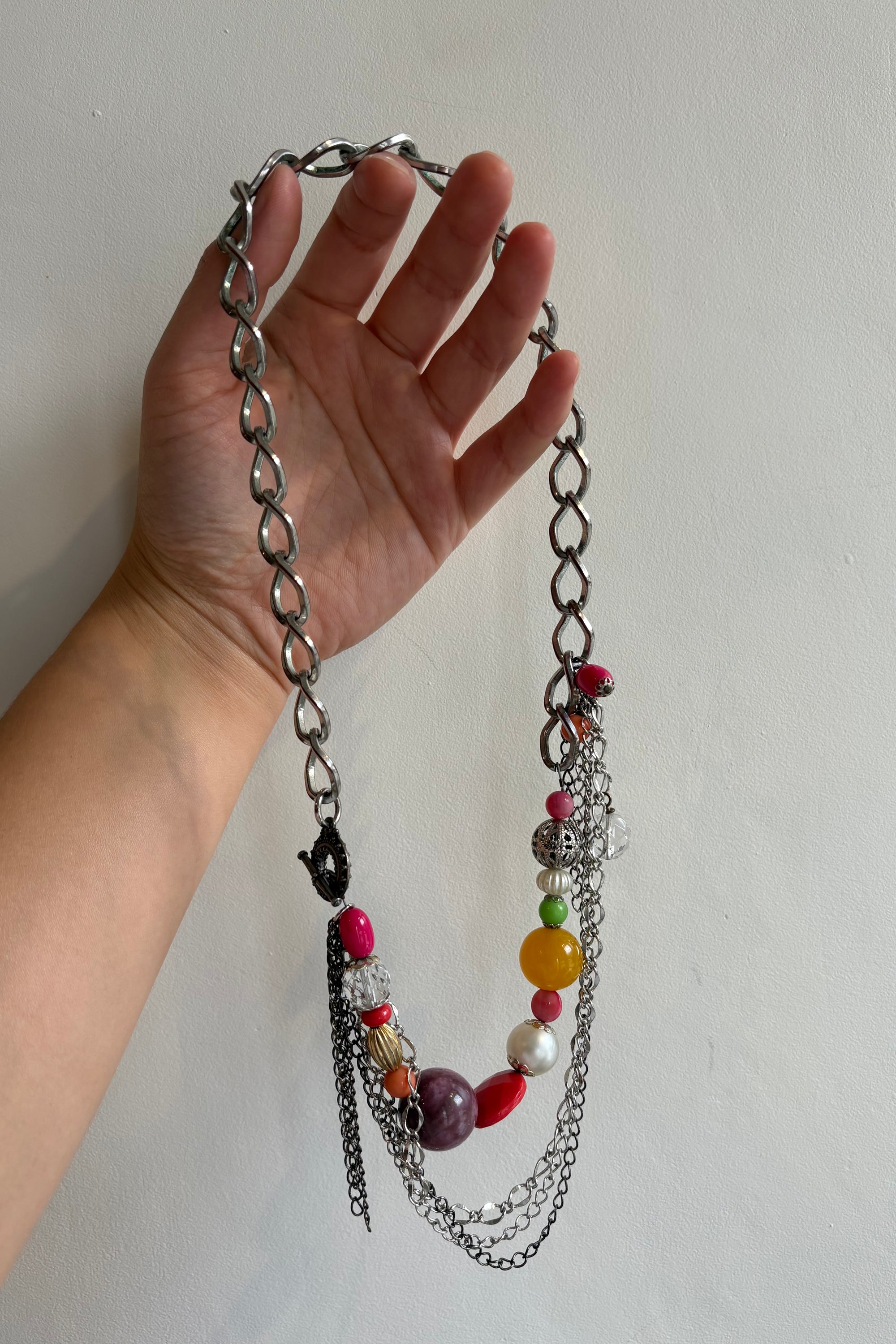 Pre-Loved / Toodlebunny Vintage bead, multi-strand necklace / Pink