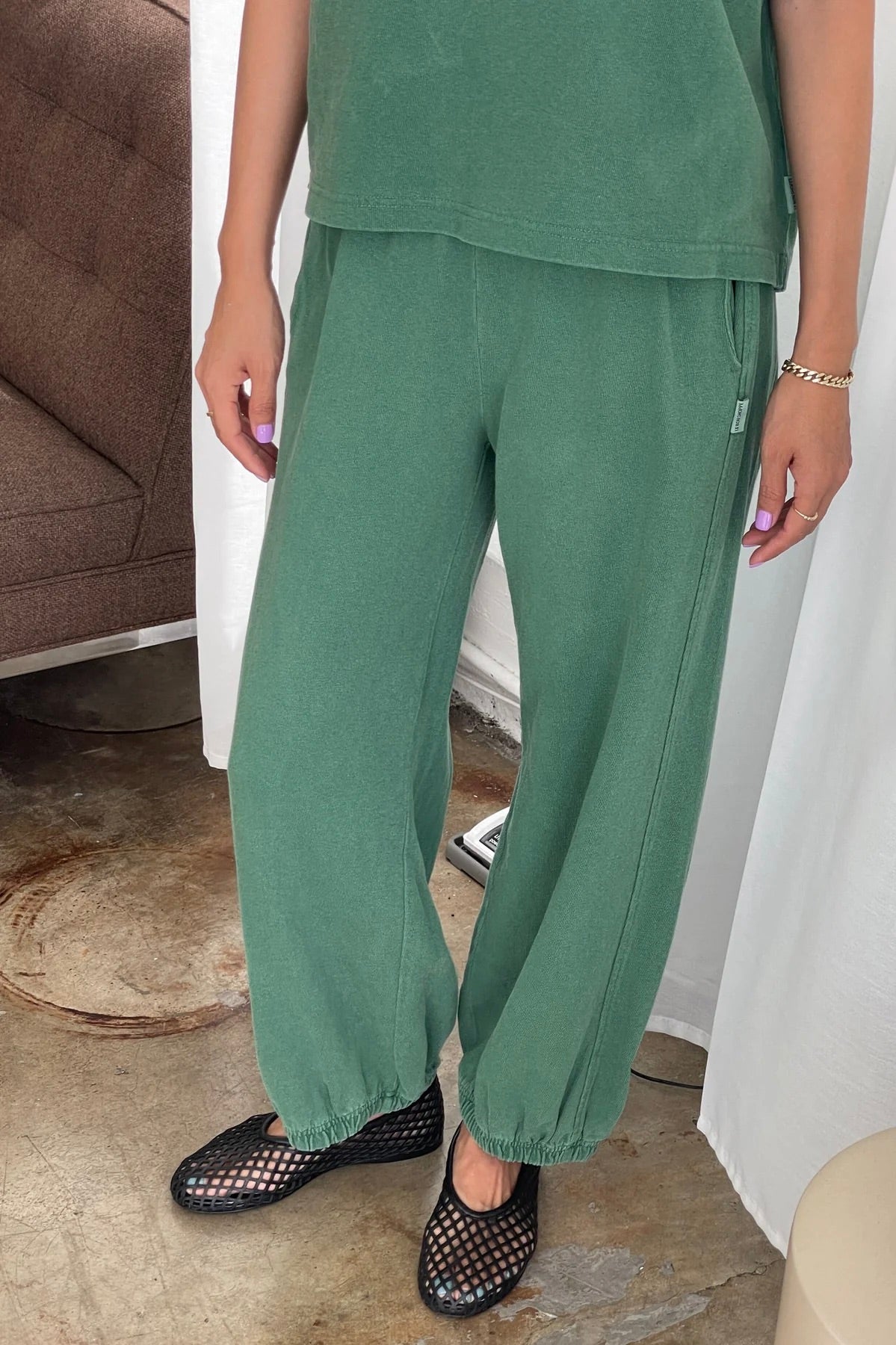 Le Bon Shoppe Cotton Jersey Balloon Pant / Basil