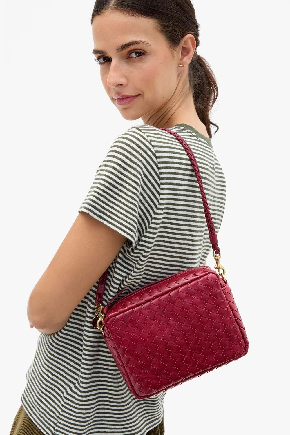 Midi Sac / Garnet Diagonal Woven