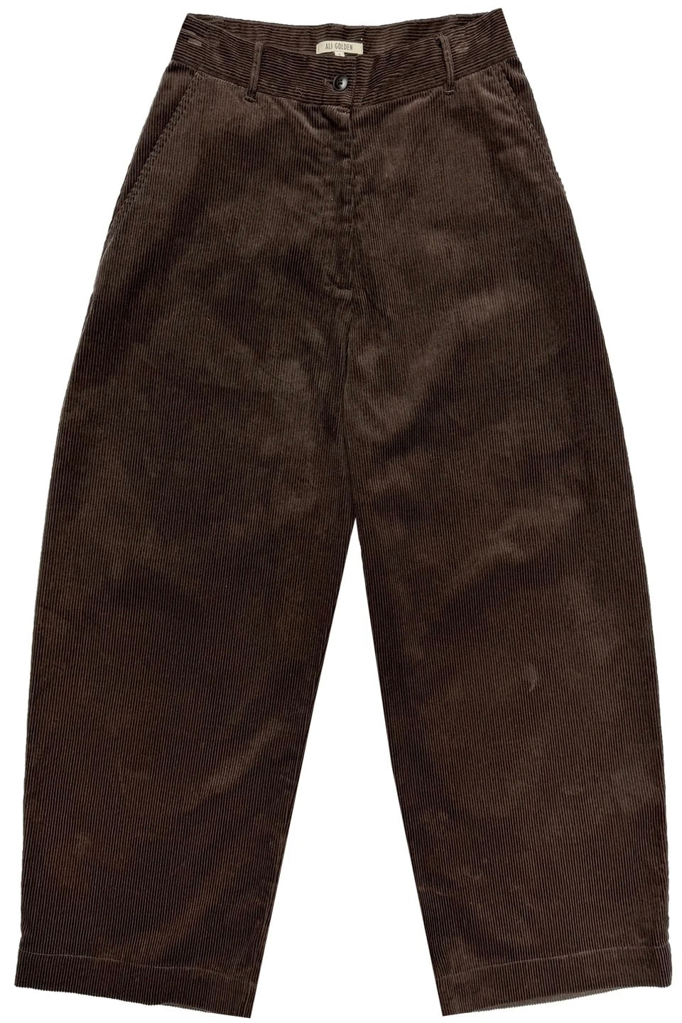 ali golden Loose Barrel Corduroy Pant / Chocolate