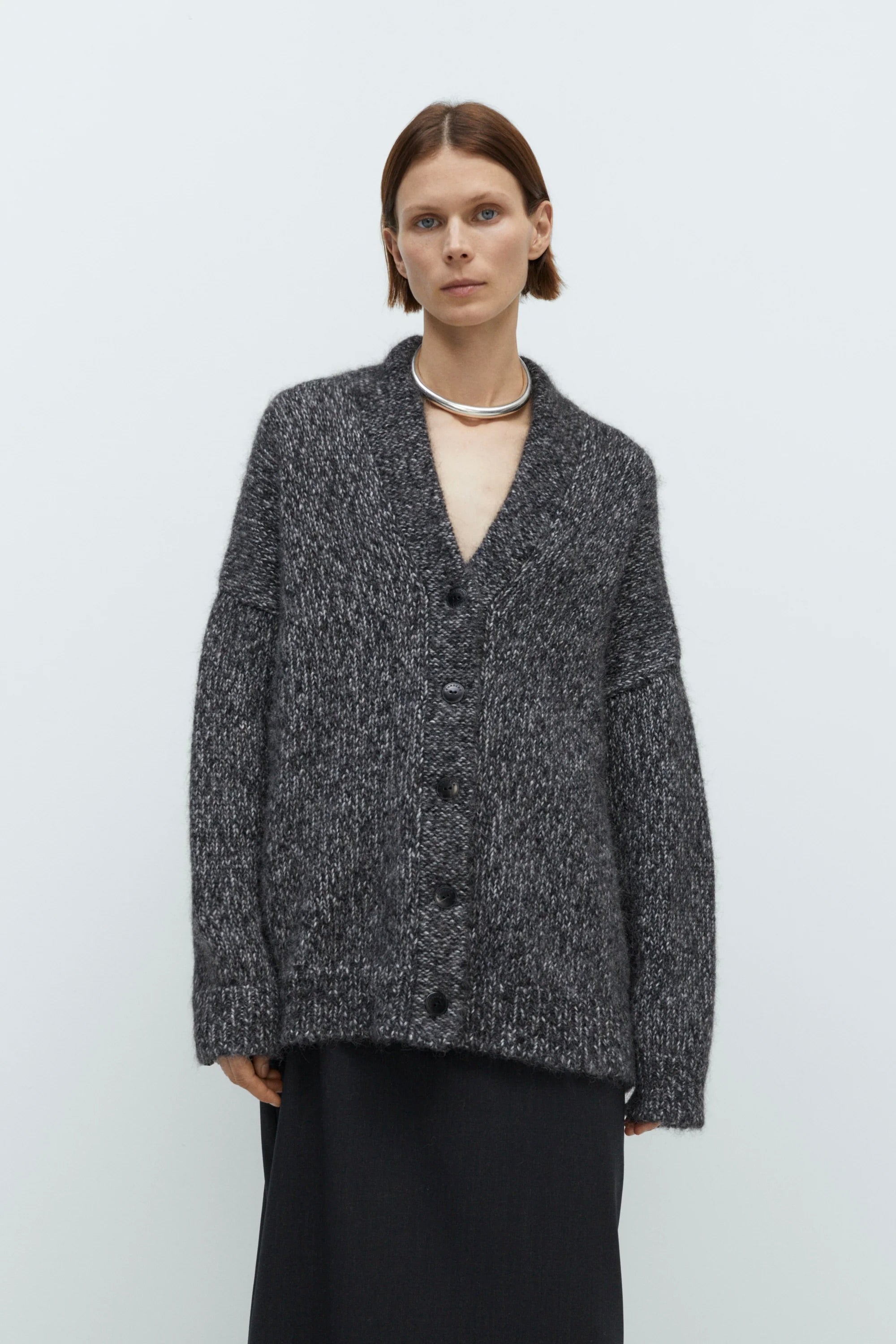 Cordera Oversized Cardigan / Black Melange