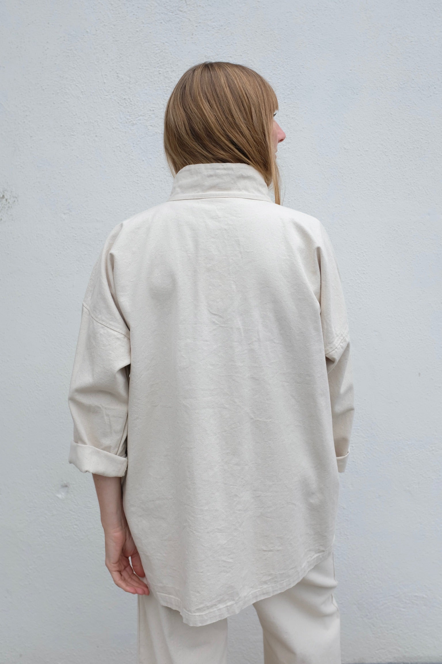 Moss Grey Madrone Chore Coat / Vanilla Bean