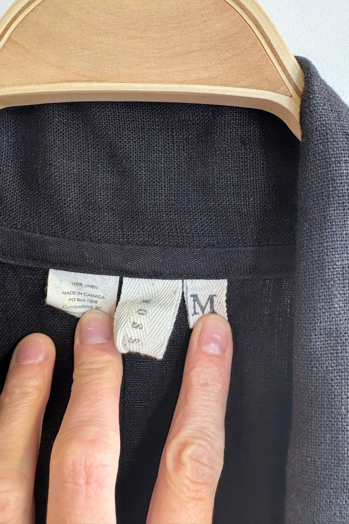 Pre-Loved / Moss Grey Linen Duster / Black / Size M
