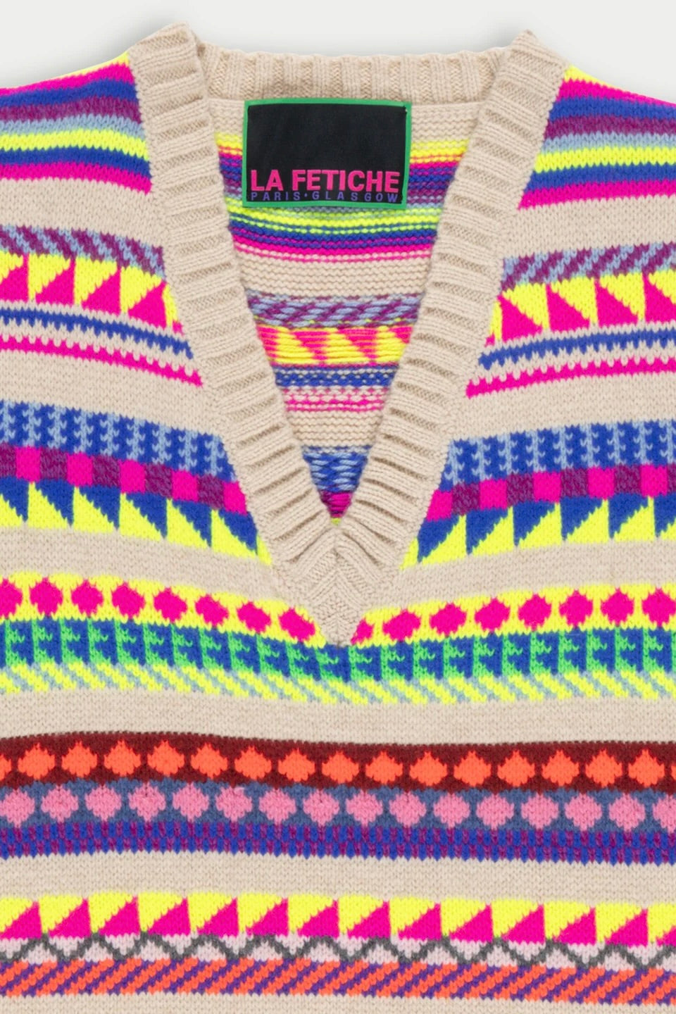 La Fetiche Keaton Sweater Vest / Multicolour Neon Fairies