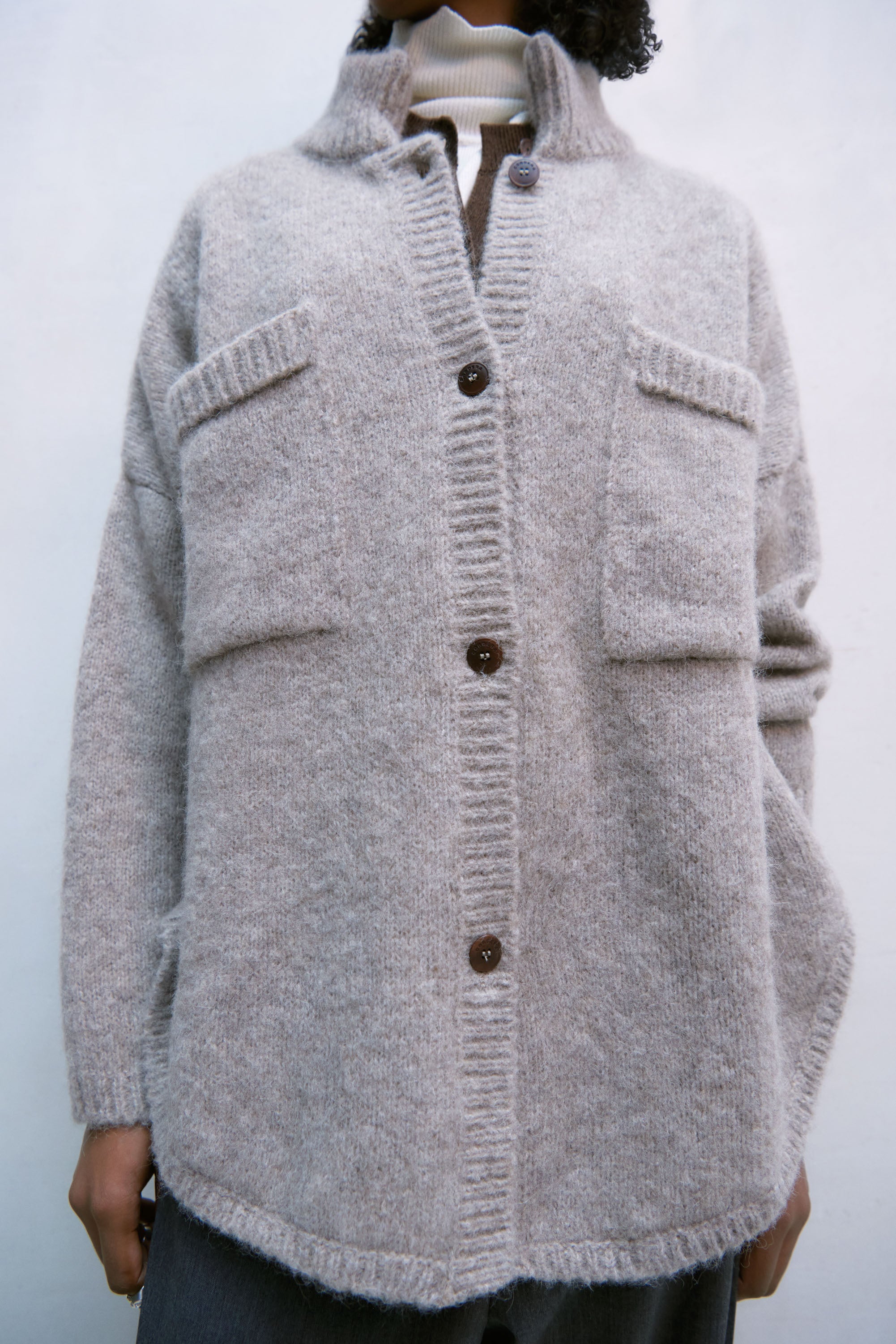 Cordera Baby Alpaca Polo Jacket / Taupe