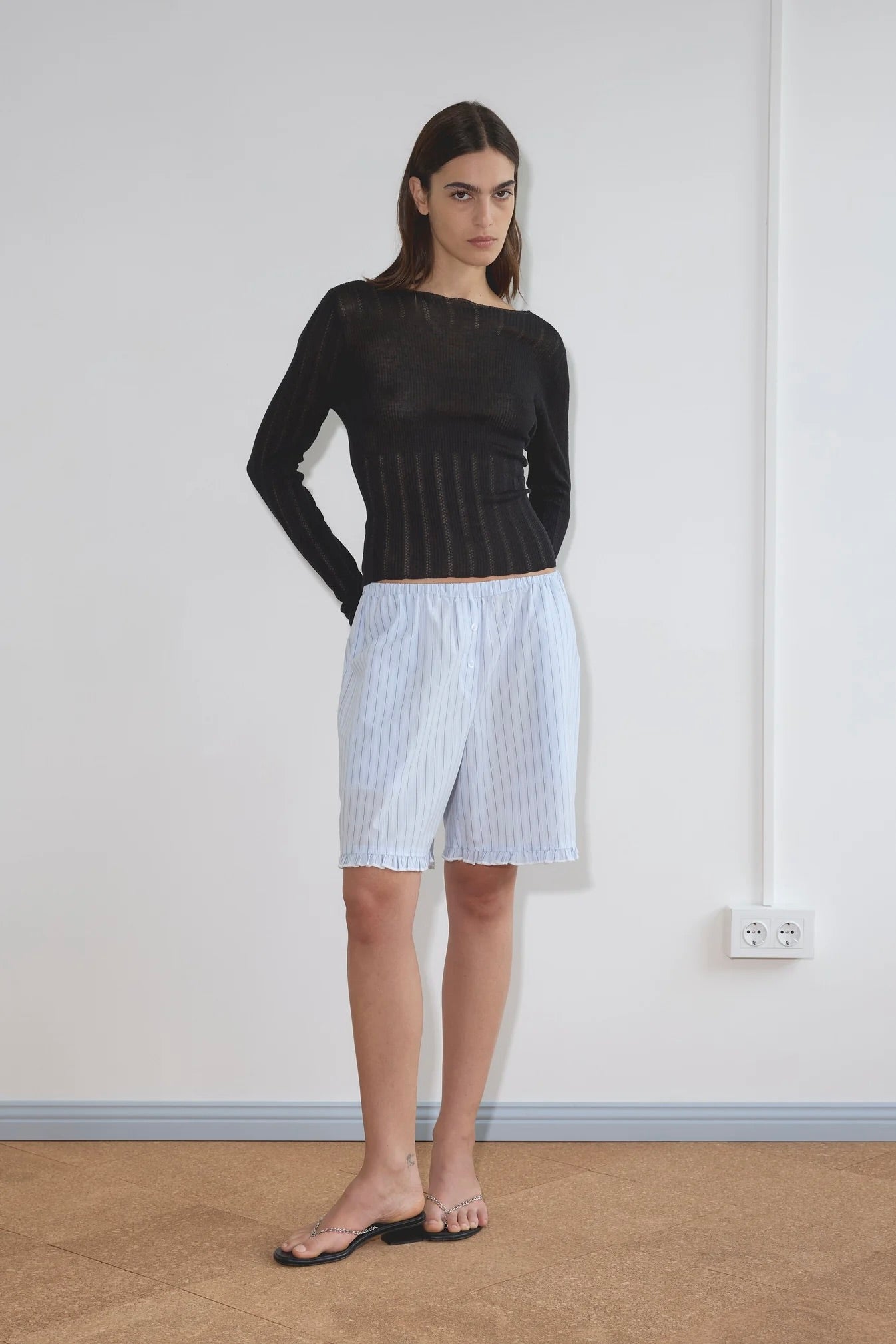 Deiji Open Work Longsleeve / Black