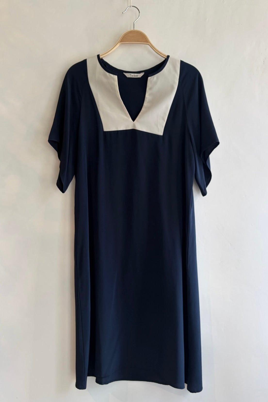 Pre-Loved / Tucker Silk Dress / Navy / Size M