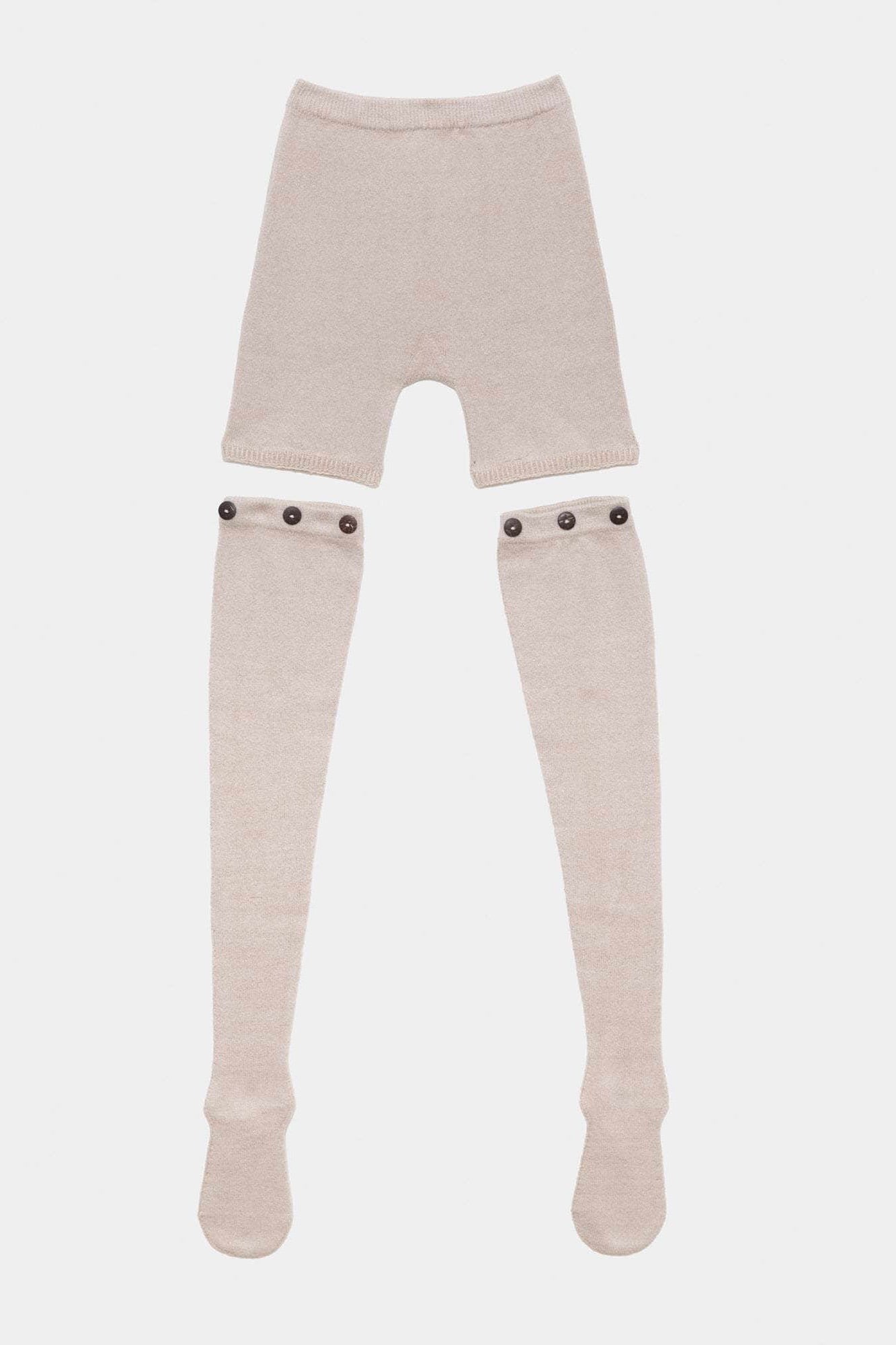 Baserange Button Tights / Lata Beige