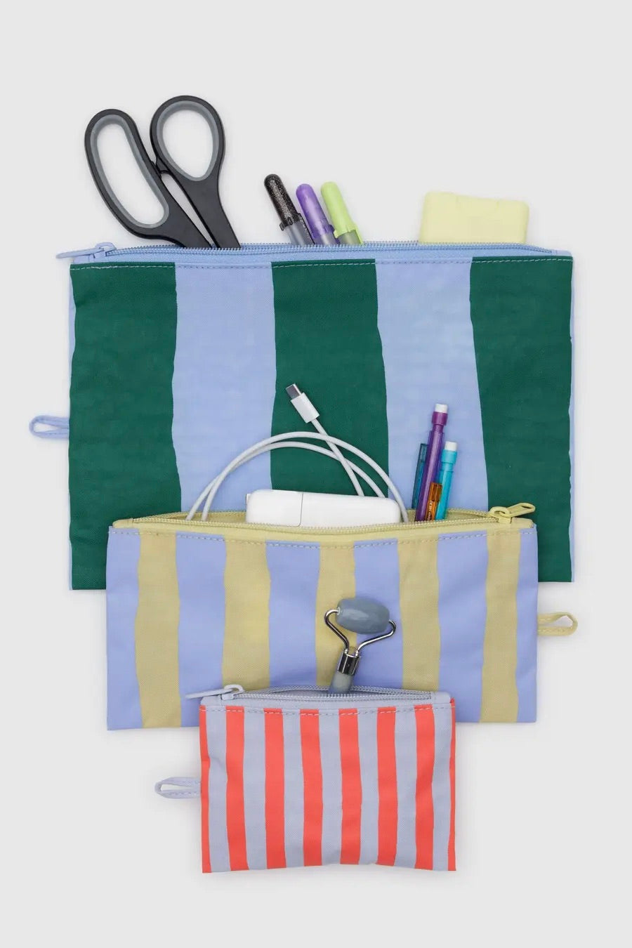 Baggu Flat Pouch Set / Painted Stripe