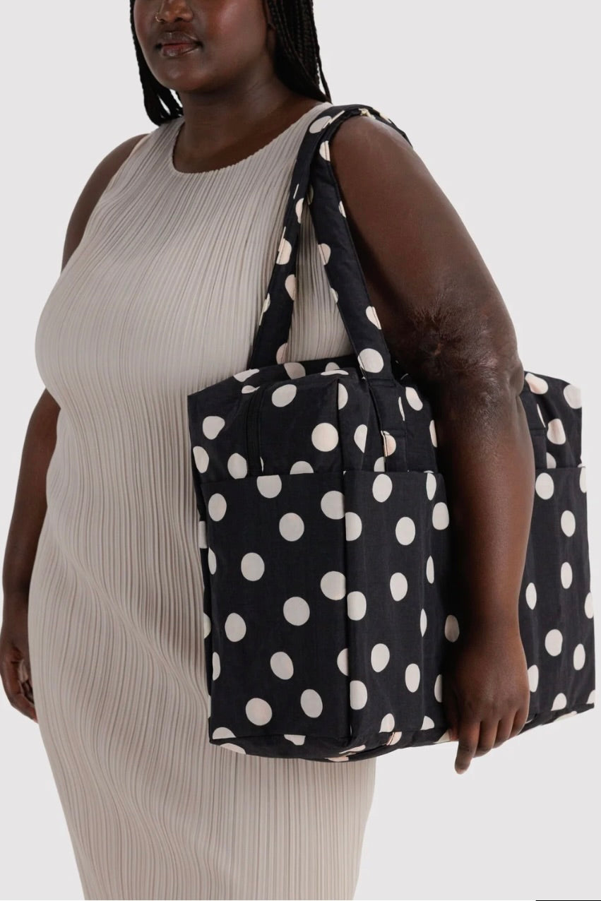 Baggu Cloud Carry-on / Black + Cream Polka Dot