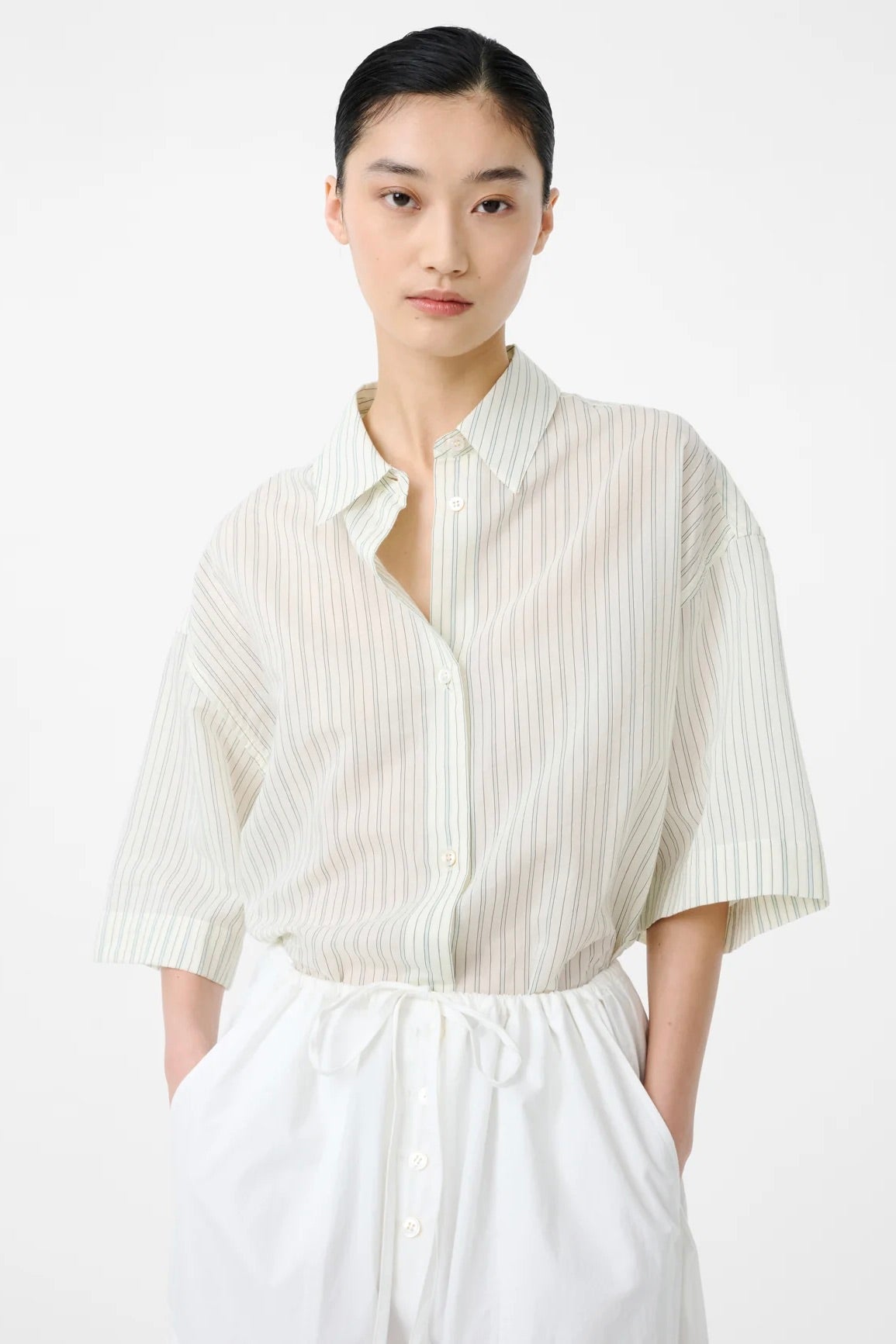 Studio Nicholson Merle Short Sleeve Shirt / Parchment