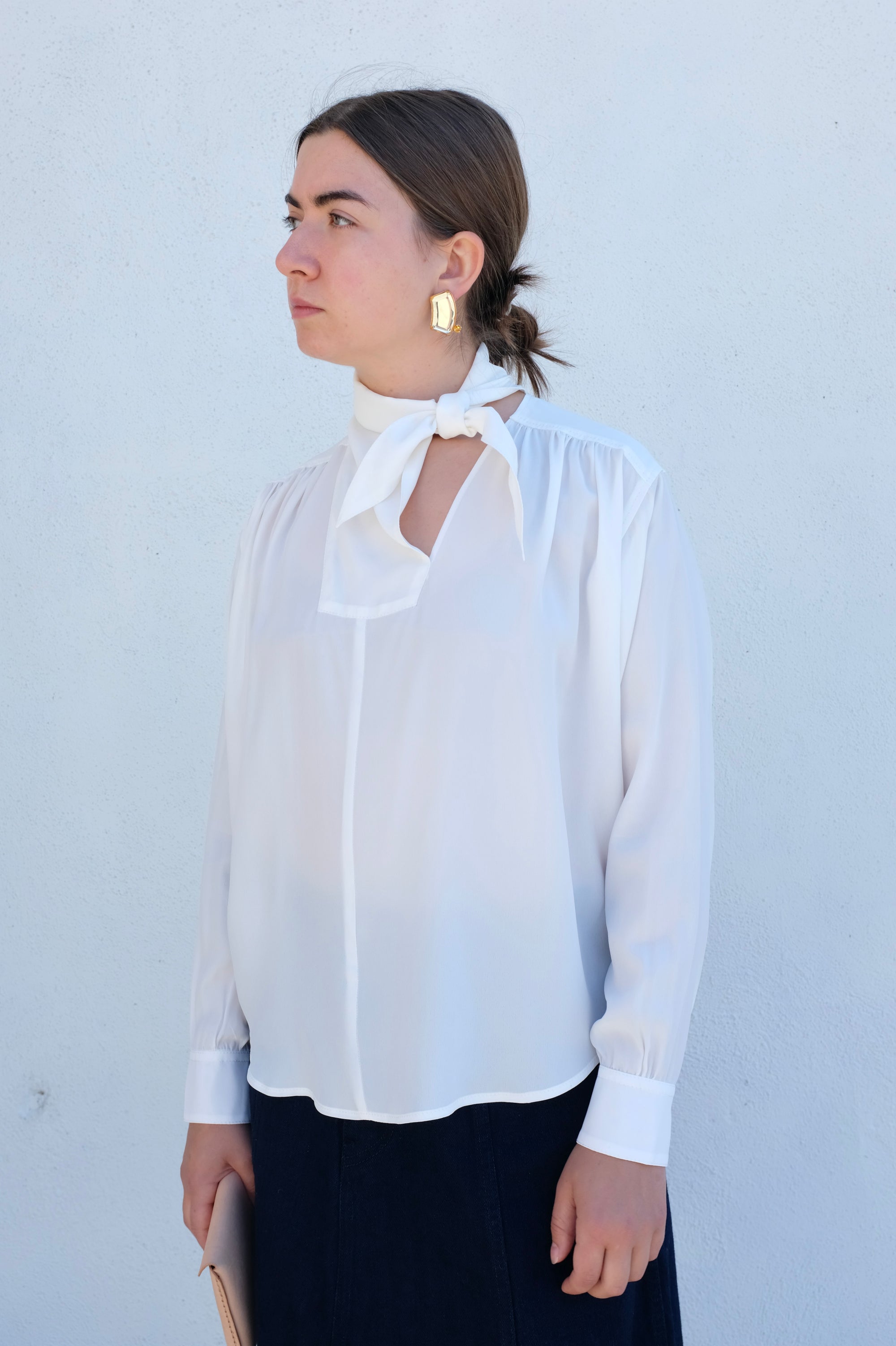 La Fetiche Nusch Tie Neck Blouse / Ecru