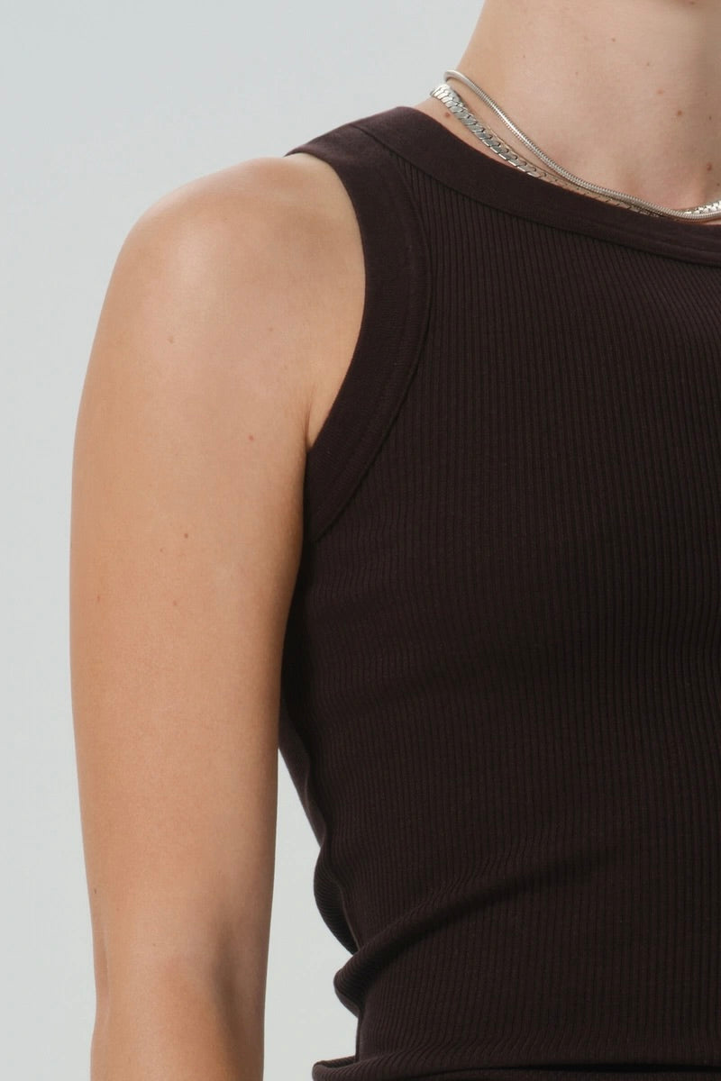 Isabel Rib Tank / Chocolate