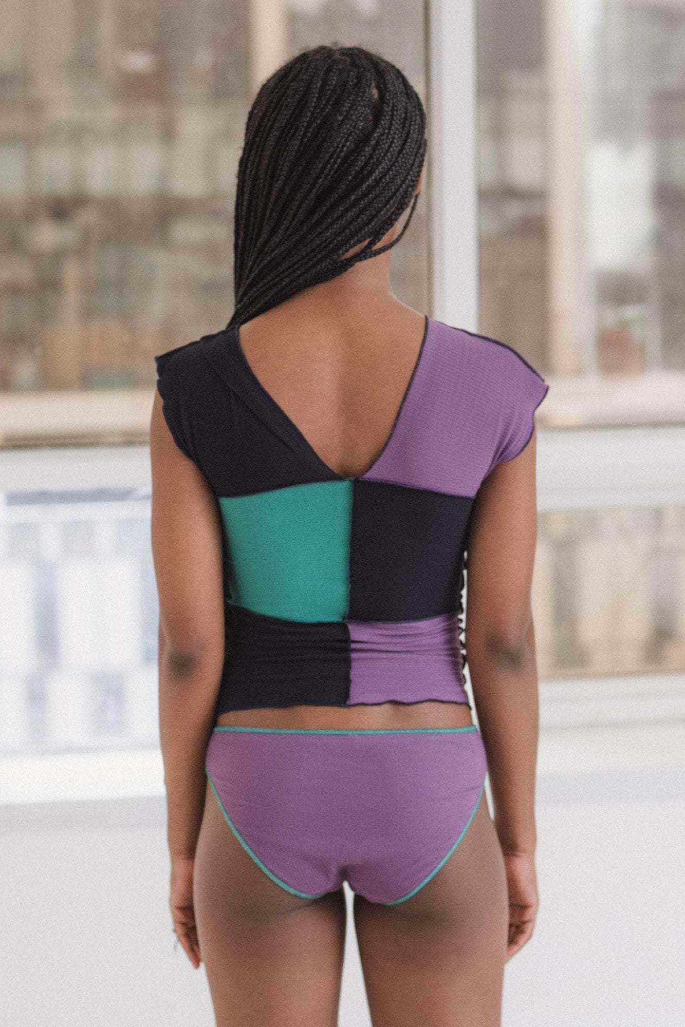Baserange Teak Tank / Green, Navy, Purple