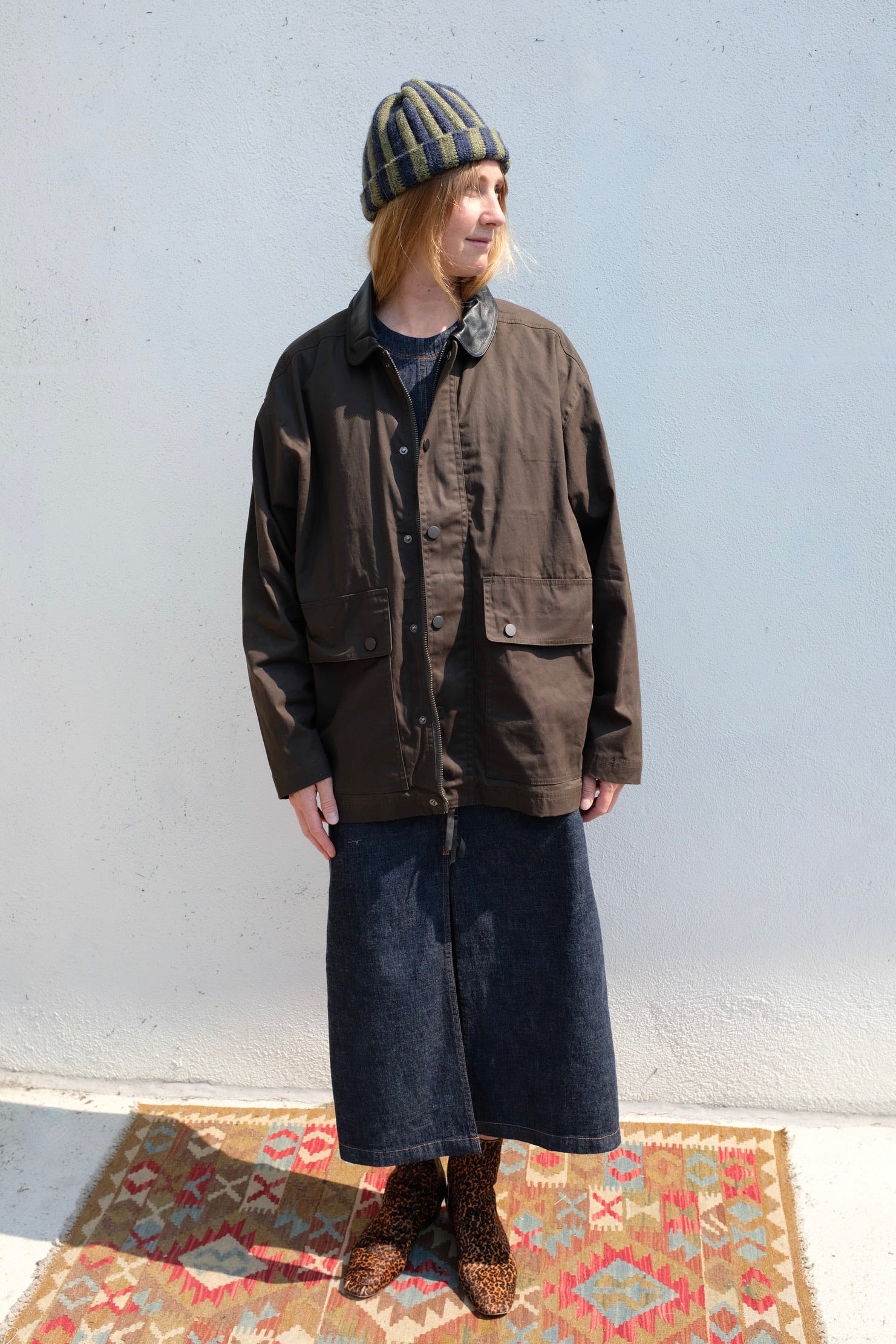 7115 by Szeki Waxed Field Jacket - Olive