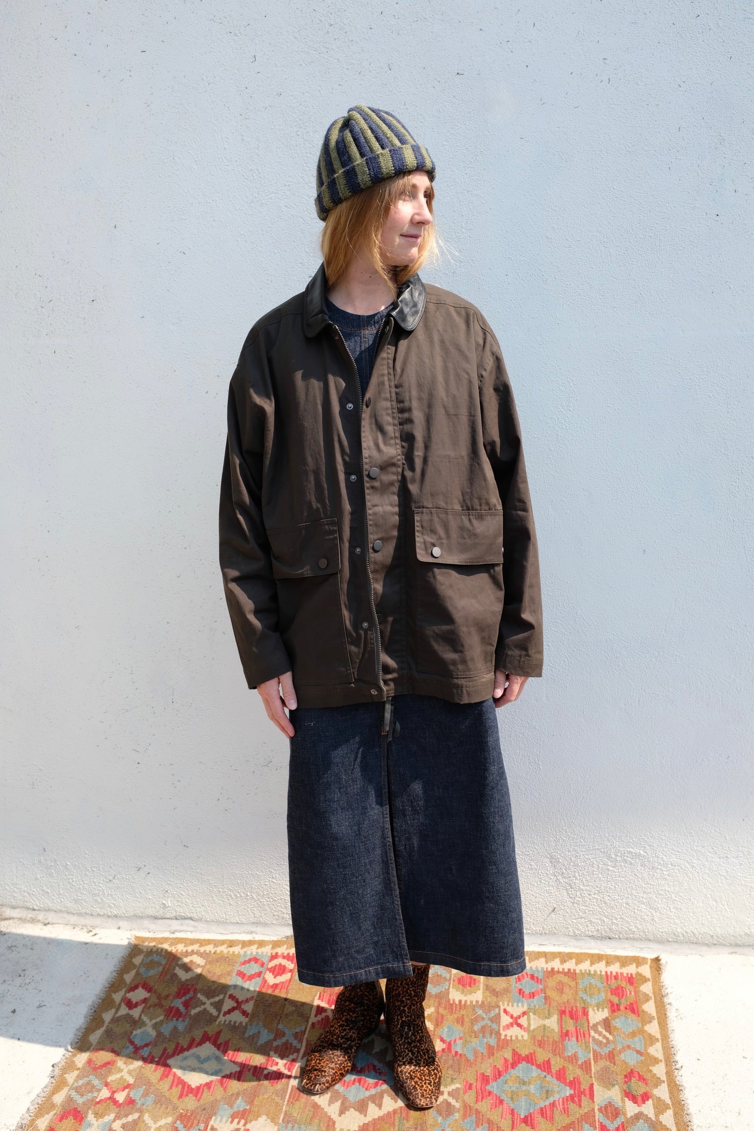7115 by Szeki Waxed Field Jacket - Olive