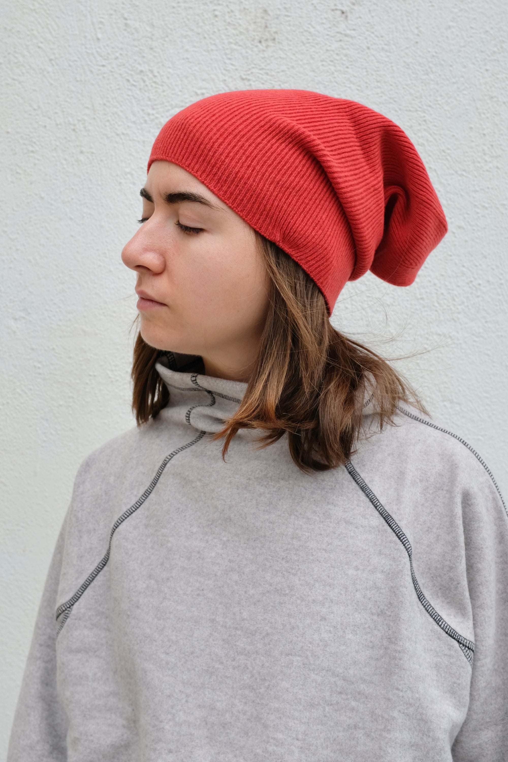Baserange Whit Beanie / Melagrano Red