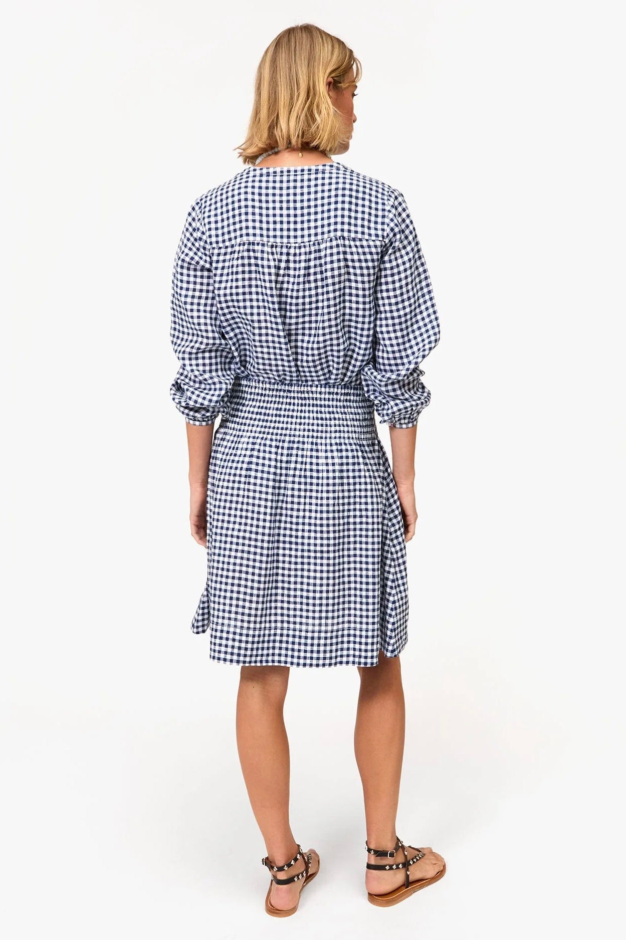Clare V. Zoe Court Skirt / Navy and White Gingham