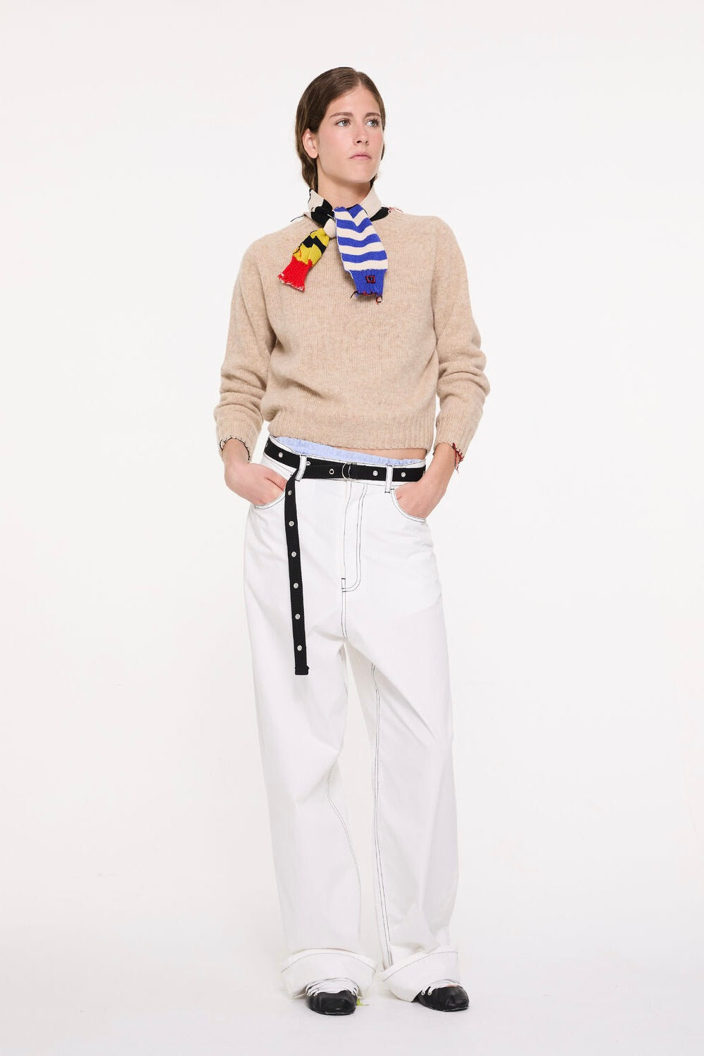 La Fetiche Joy Crewneck Shetland Sweater / Beige