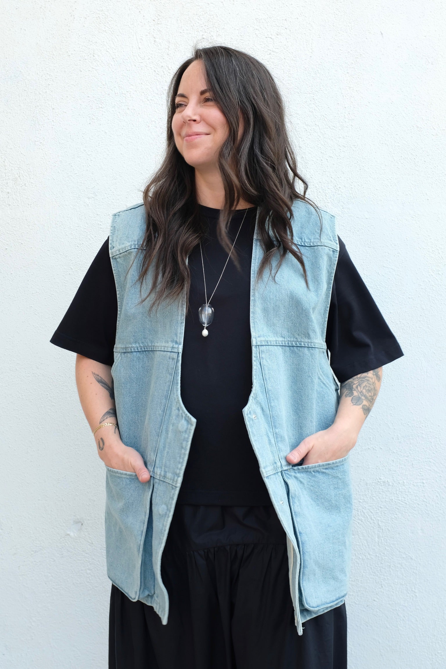Anta Vest / Khaki Indigo Denim
