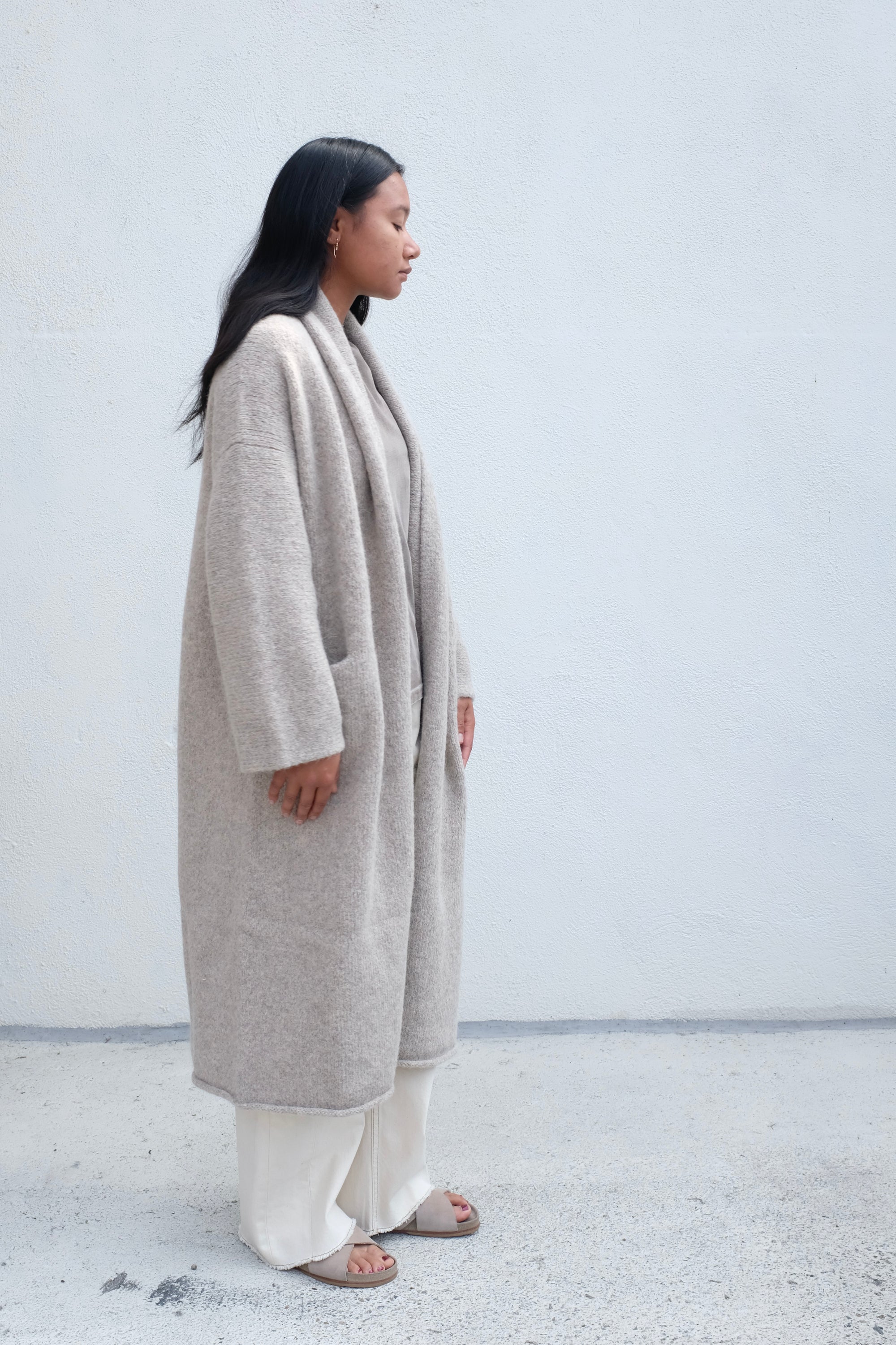 Lauren Manoogian Long Shawl Cardigan / Dust Petite