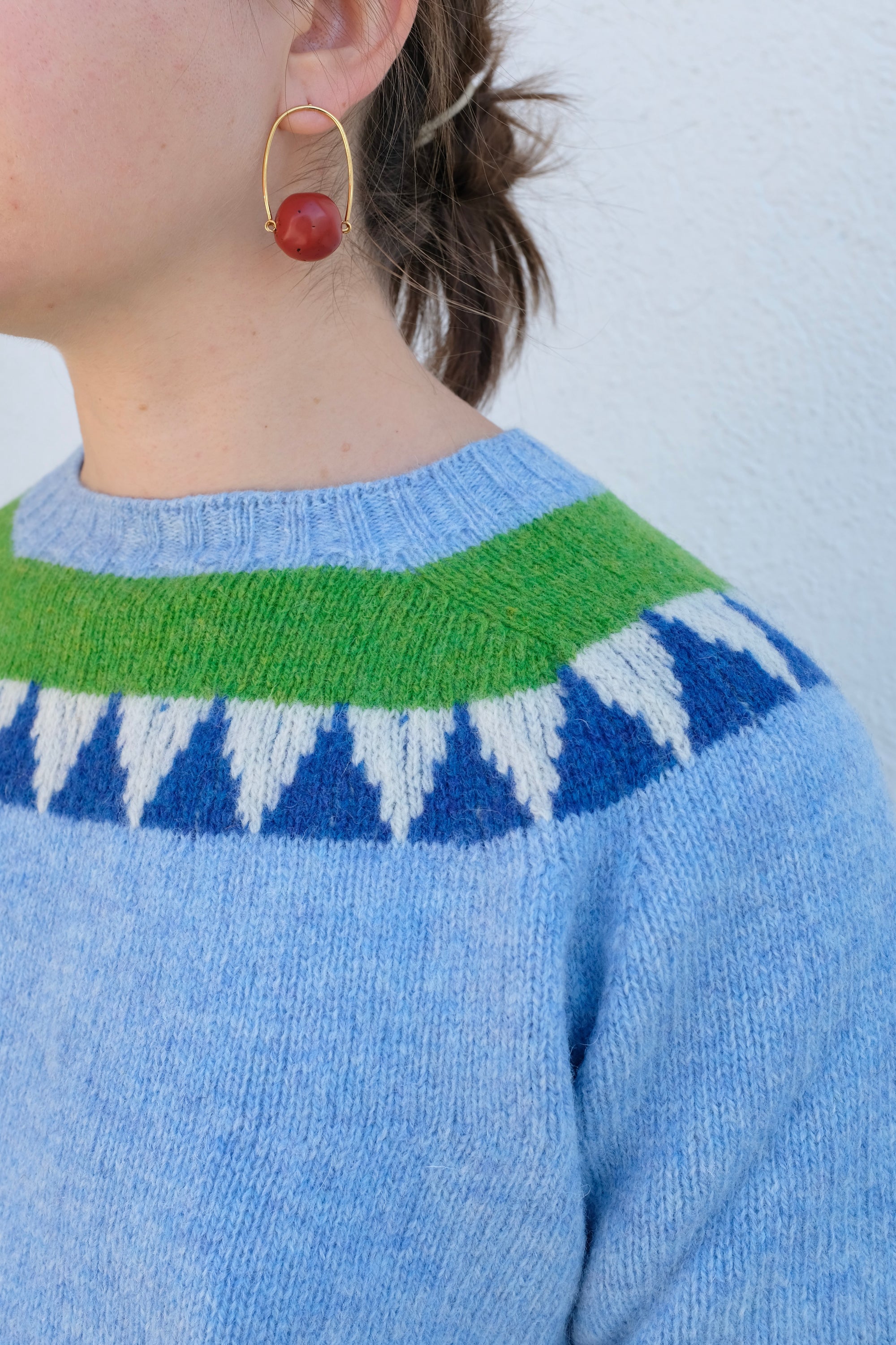 La Fetiche Otta Fairisle Sweater / Light Blue