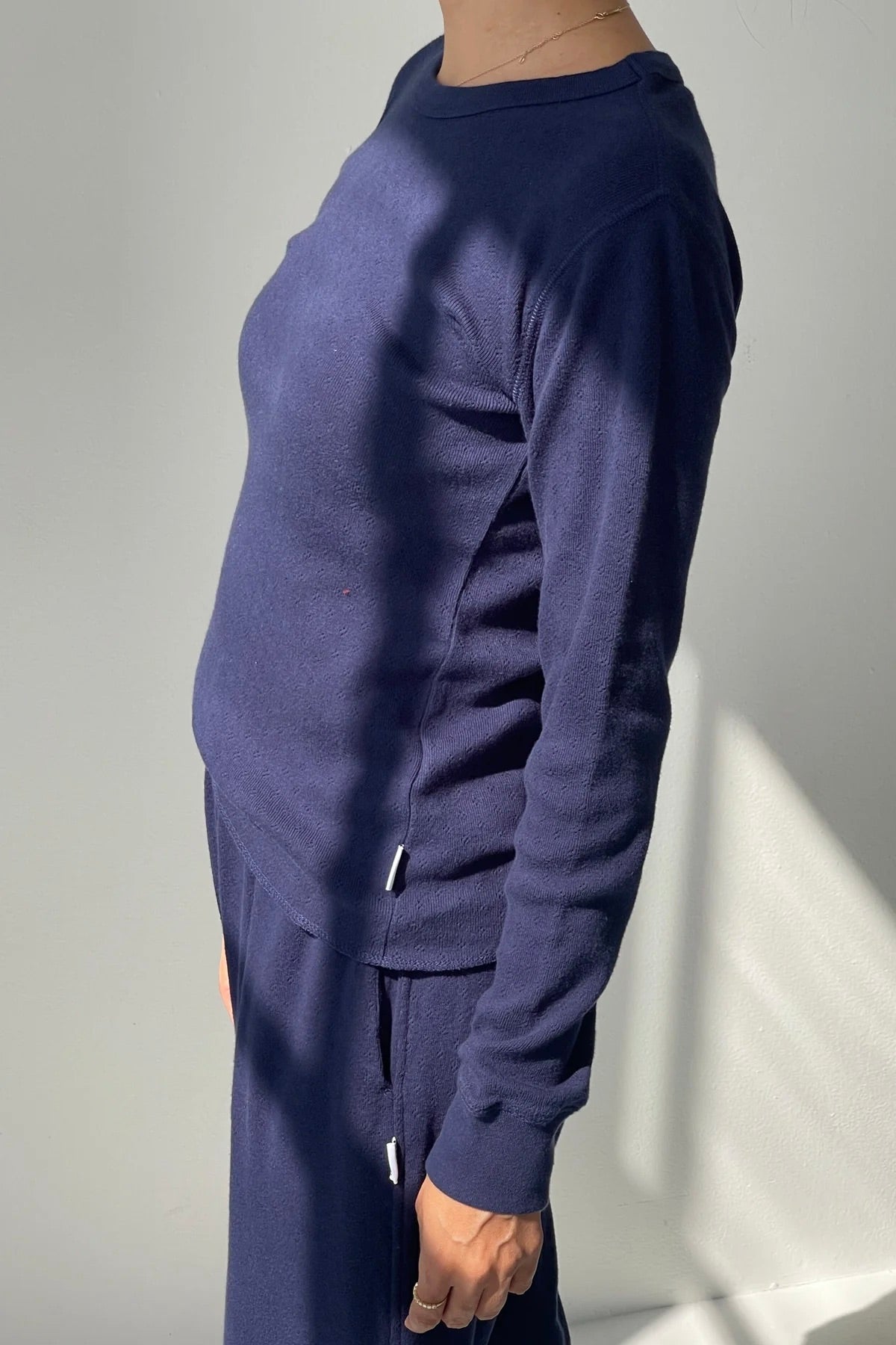 Le Bon Shoppe Pointelle Fundamental Tee / Navy