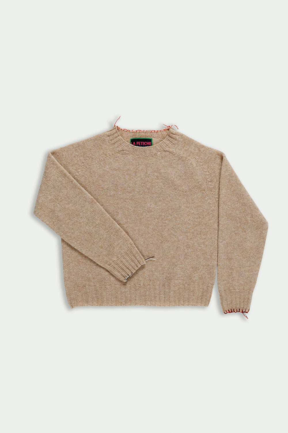 La Fetiche Joy Crewneck Shetland Sweater / Beige