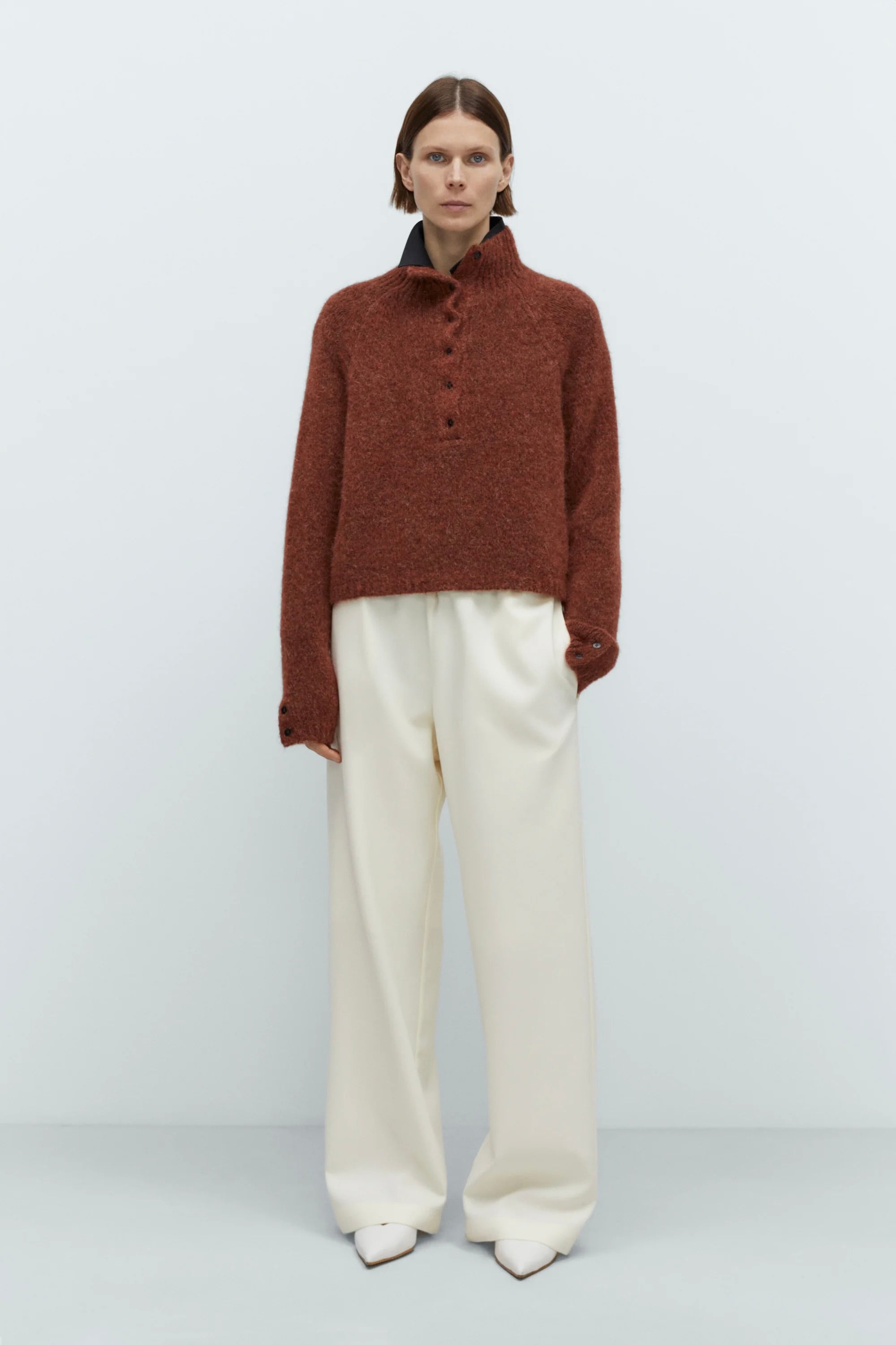 Cordera Baby Alpaca Polo Sweater / Terracotta