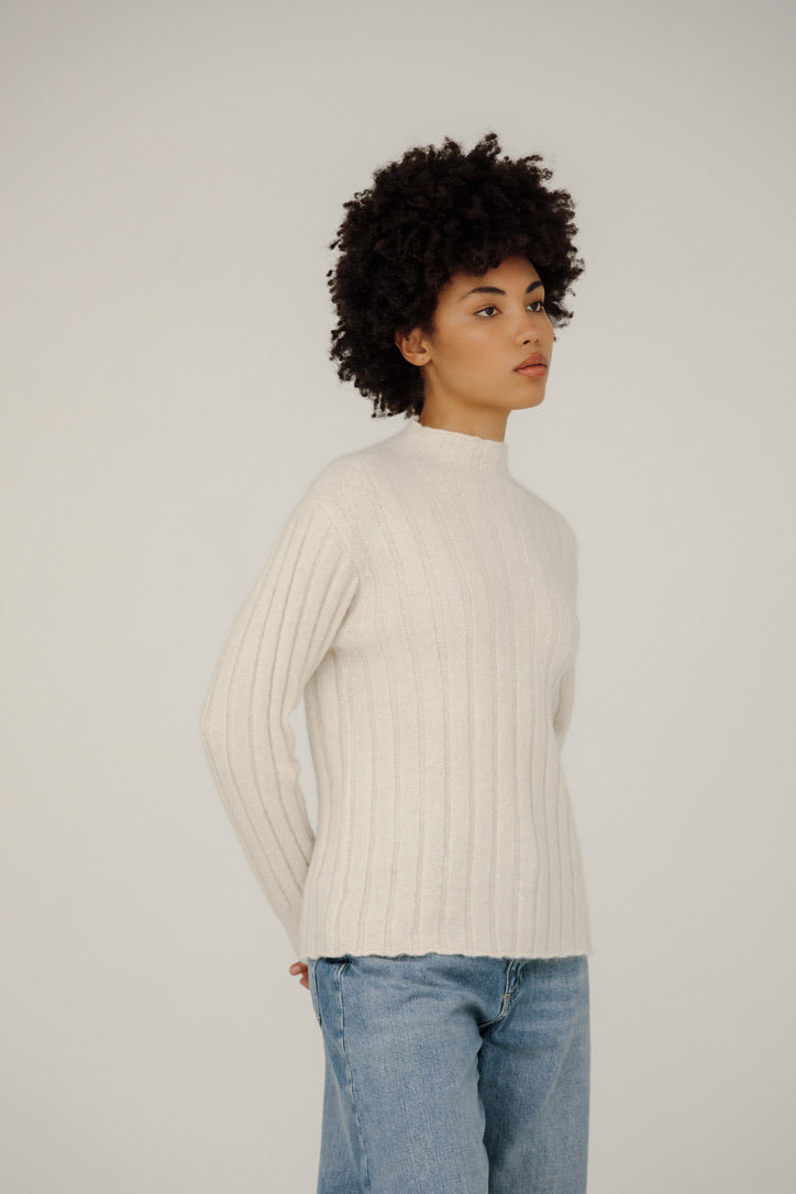 Bare Knitwear Demi Mock Neck / Ivory