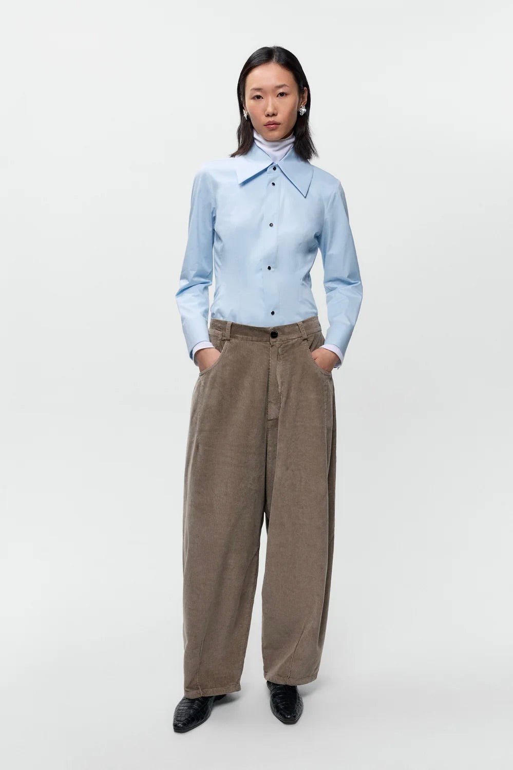 Cordera Corduroy Baggy Pants / Sage