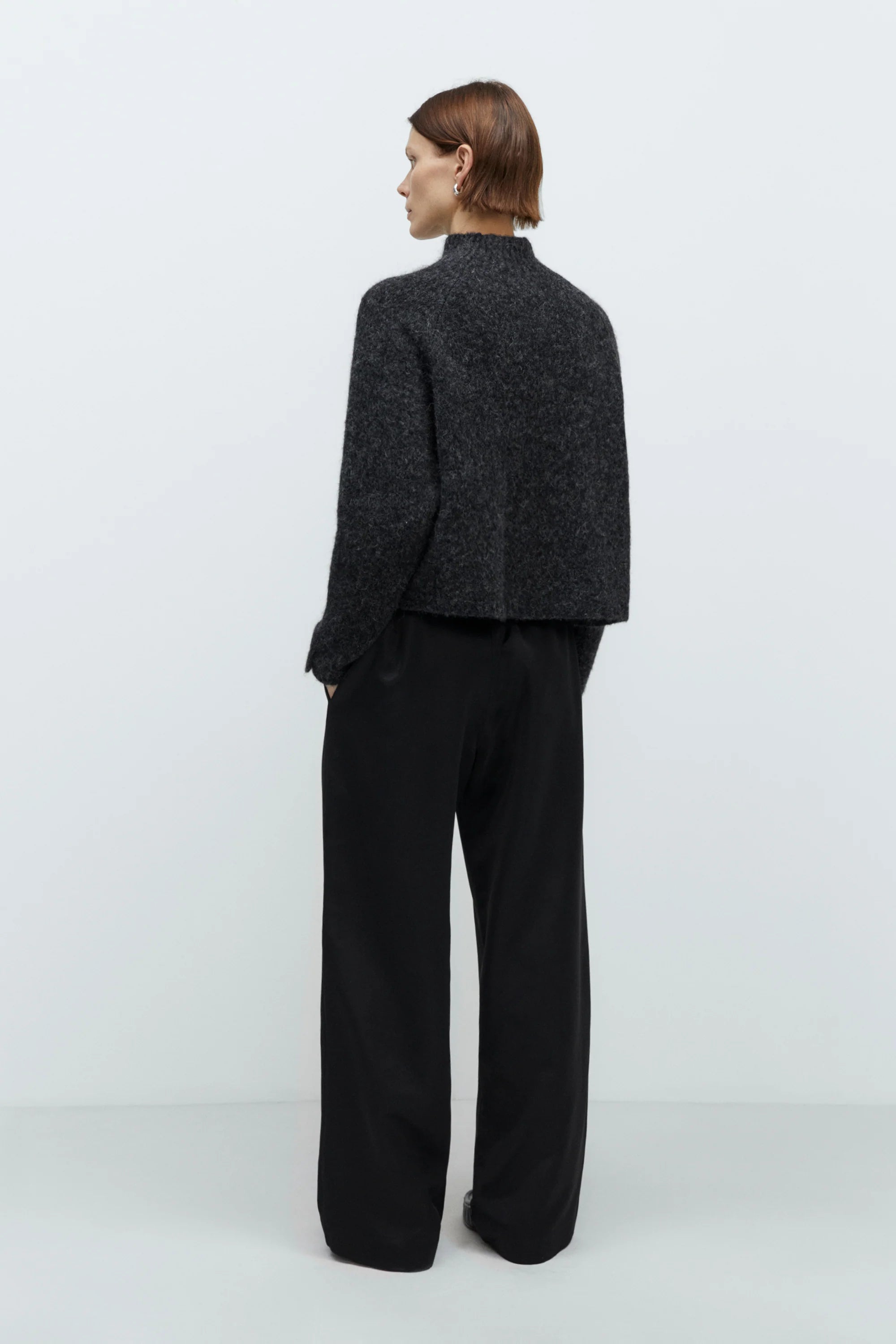 Cordera Baby Alpaca Polo Sweater / Anthracite
