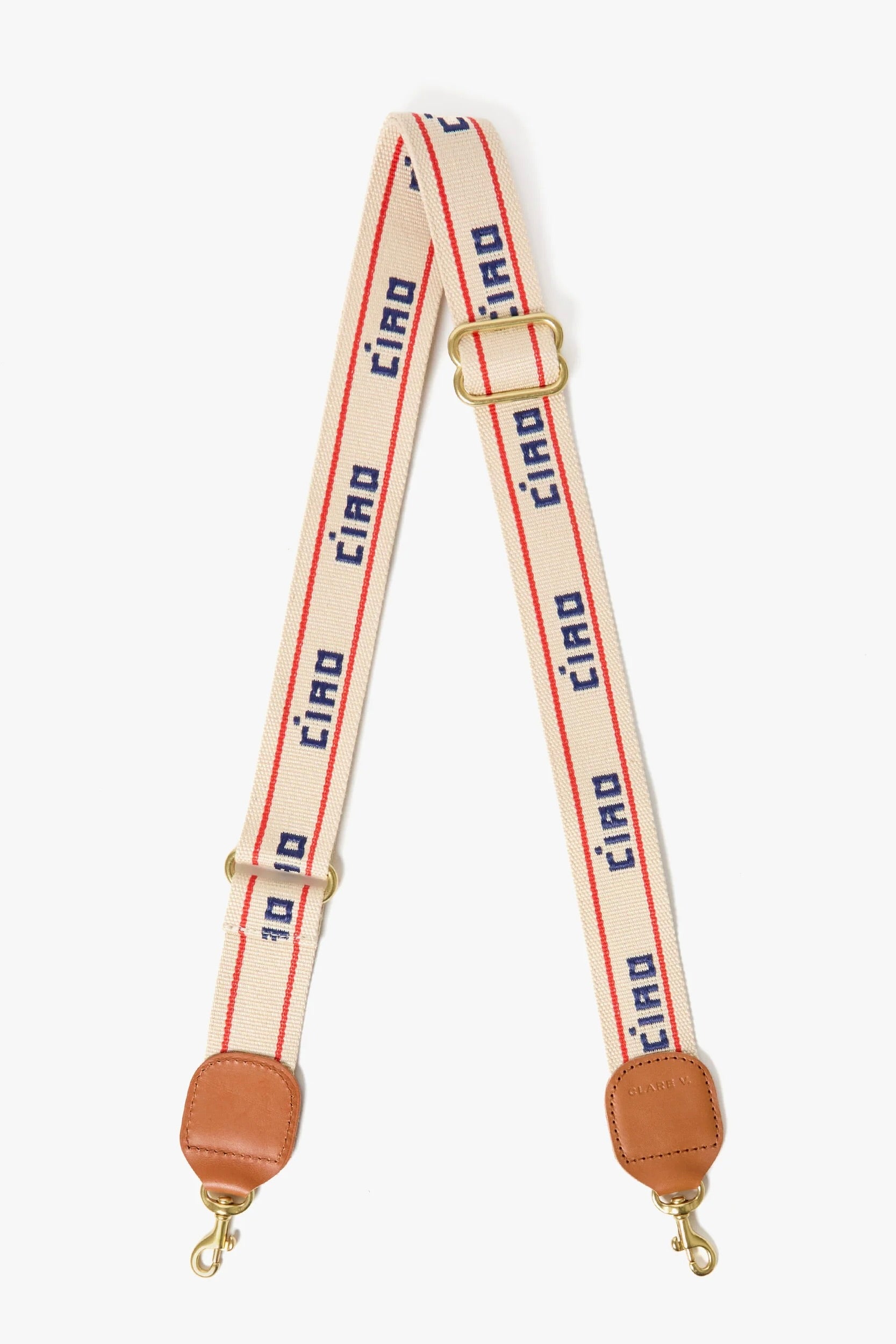 Clare V Adjustable Crossbody Strap / CIAO w Double Stripe